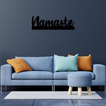 Namofactur LED Dekolicht Namaste - Dekoobjekt aus Holz mit Namaste-Schriftzug, Ohne Zugschalter, Wanddekoobjekt Wohnzimmer Leuchte batteriebetrieben