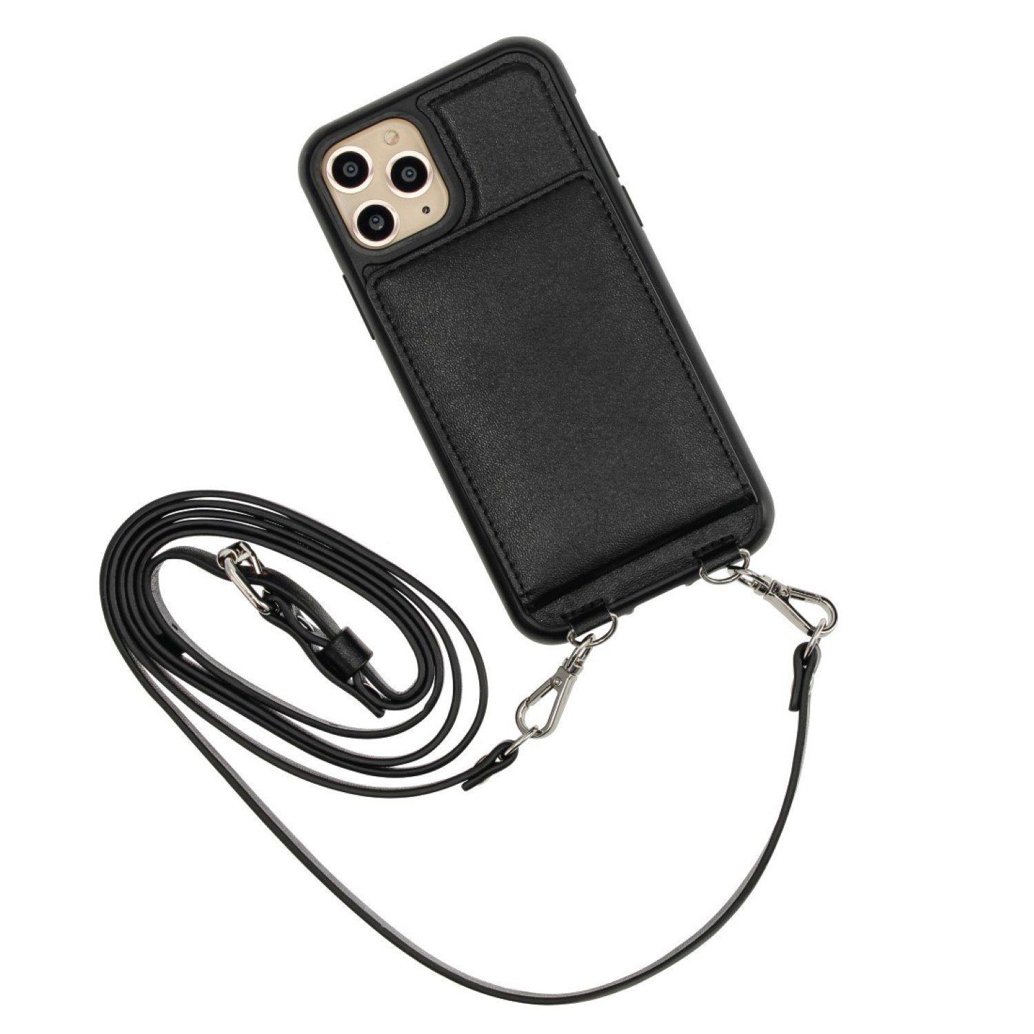 Hama Handyhülle Handy-Kette Cover Hülle Umhänge-Tasche Band, Schützhülle mit Kordel und integriertem Spiegel, Kartenfach,Cross-Body