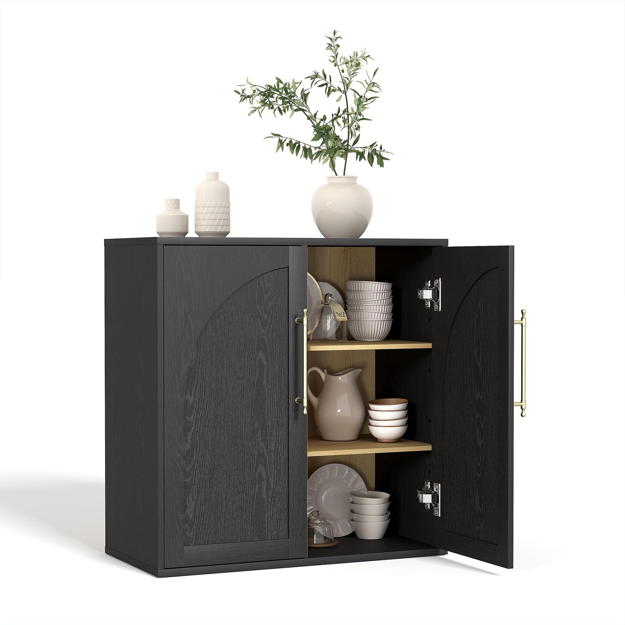 GarveeMore Sideboard Buffet Sideboard Landhausstil mit verstellbaren Regalböden & Stauraum (1 St)