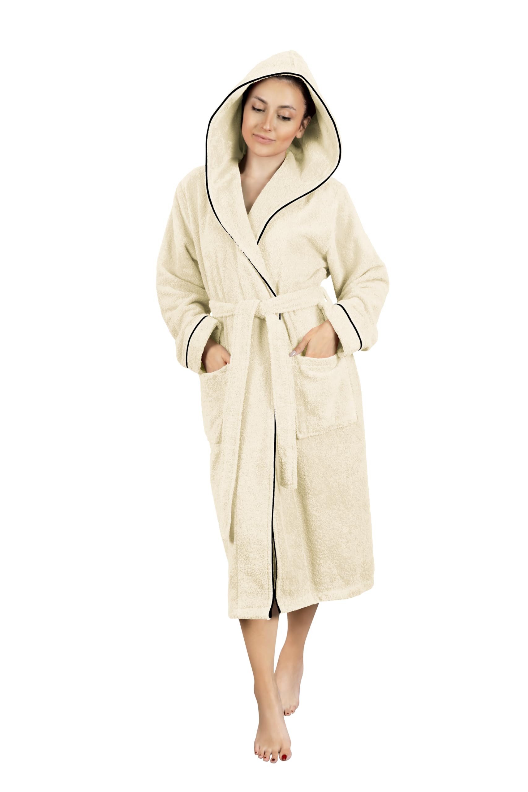 Laynenburg Damenbademantel Bademantel Damen Frottee Kapuze Baumwolle, Baumw günstig online kaufen