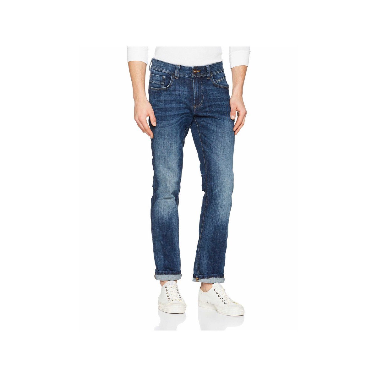 blau straight fit camel (1-tlg) Straight-Jeans active