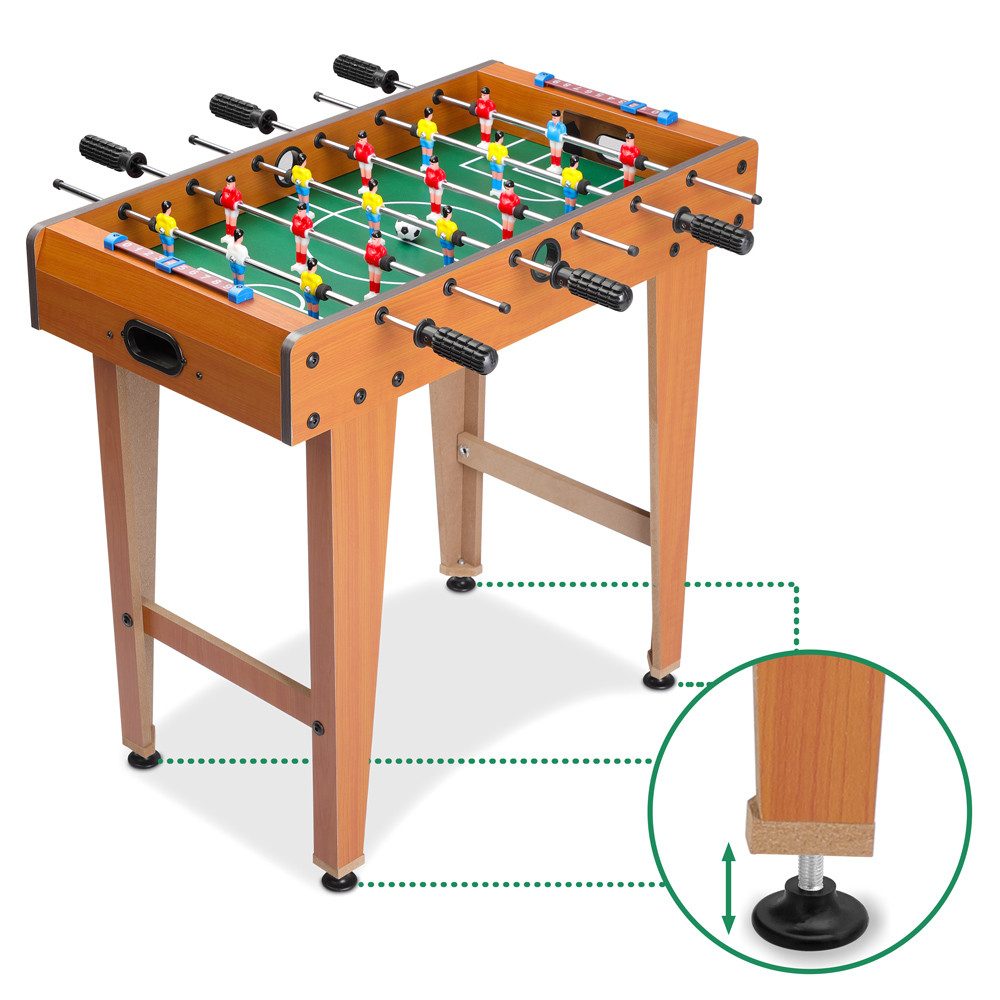 Spielwerk Tischfußballspiel, Höhenverstellbare Füße 2 Bälle Tischkicker Fußballtisch Kinder Sport