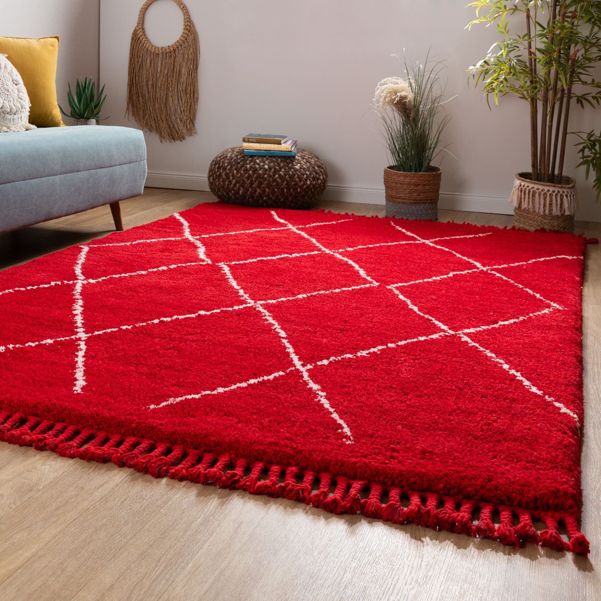 Steffensmeier Wollteppich Boumia, Rechteckig, Berber Teppich aus Marokko, handgeknüpft