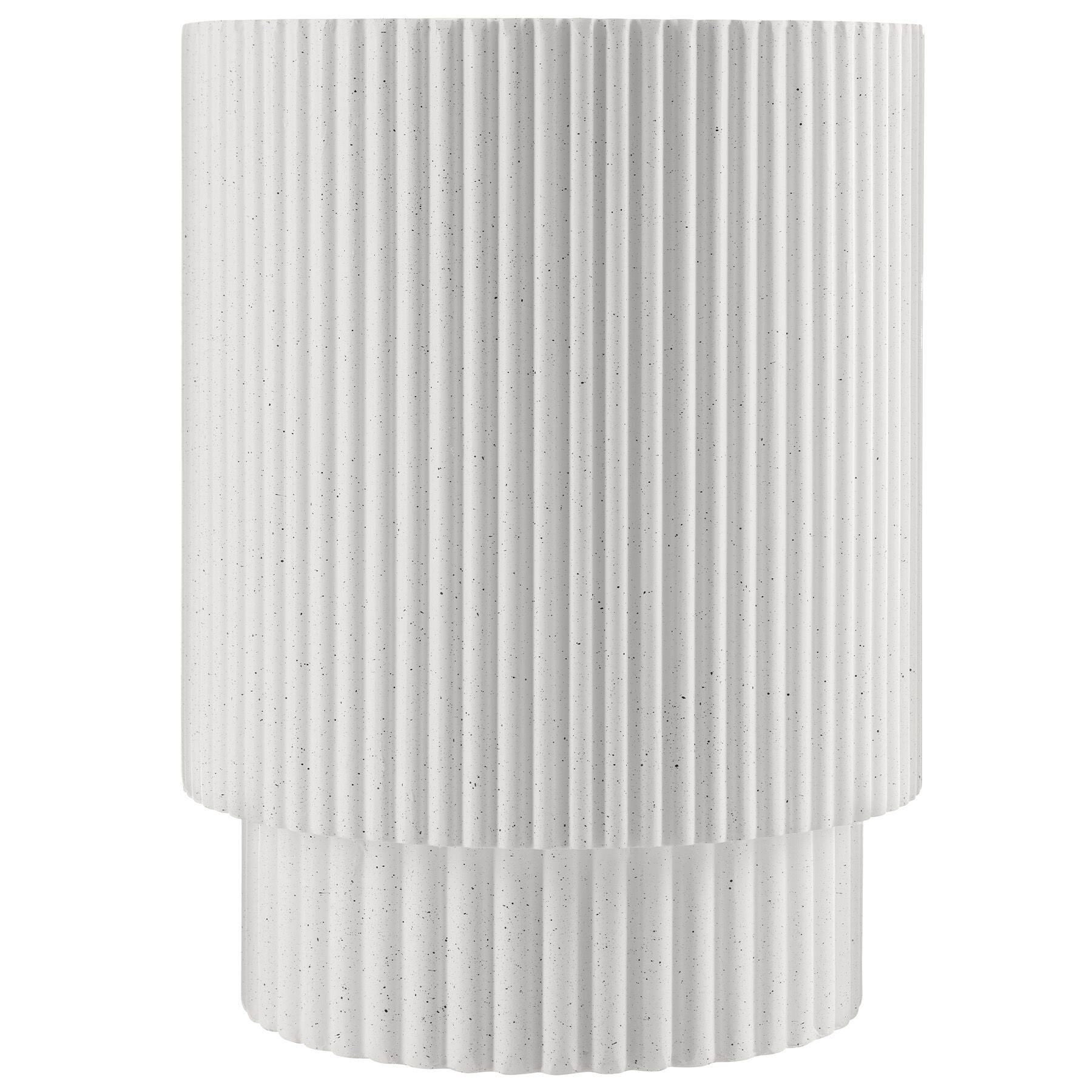 tectake Beistelltisch Ablagetisch Ø 38 x 51 cm wetterfest Betonoptik vertikale (Couchtisch Klein Amira, 1-St., BeistelltischAnleitung), feine Sprenkelung und Belastbarkeit bis 25 kg für innen und außen
