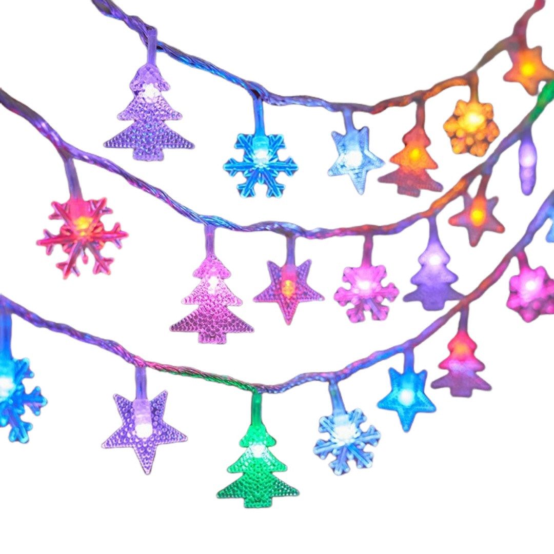 Coonoor LED-Lichterkette 6M 40LED Weihnachten Schneeflocke Lichterketten Weihnachtsdekoration, für Valentinstag Hochzeitsfeier Neujahr Garten Weihnachtsfeiern