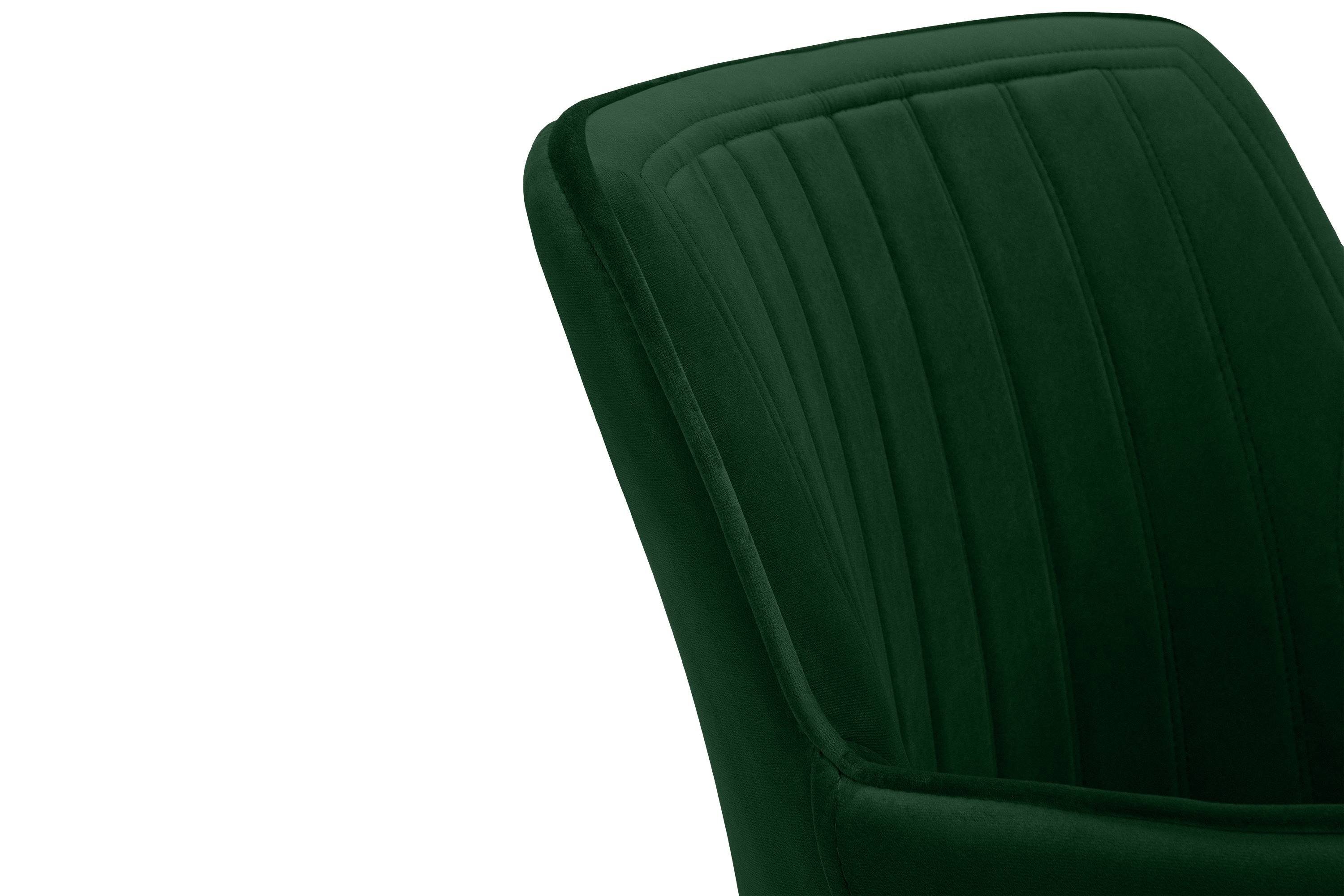Konsimo Polsterstuhl PYRUS Esstischstühl Metallrahmen, der | EU Velours-Sitz, hergestellt schwarz dunkelgrün 2 dunkelgrün in Wohnzimmerstühl (Esszimmerstuhl, St), schwarzer 