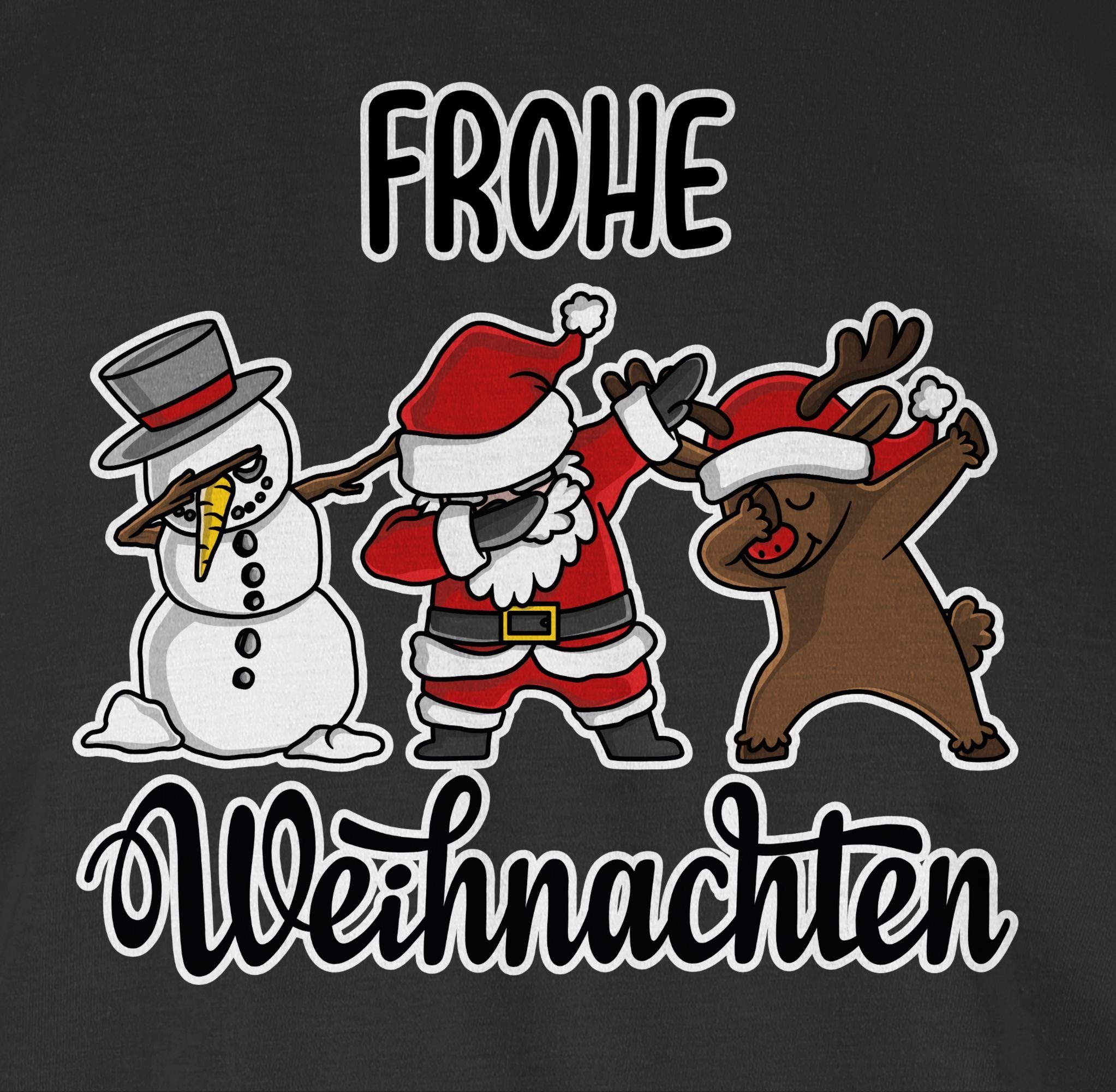 1 Schwarz Dabbing Weihachten Weihnachten Shirtracer Frohe Rundhalsshirt Kleidung