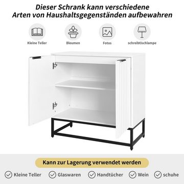 OKWISH Sideboard Aufbewahrungsschrank (mit 2 Türen Lagerung Schrank mit Metallgriffen und Rahmenbeinen)