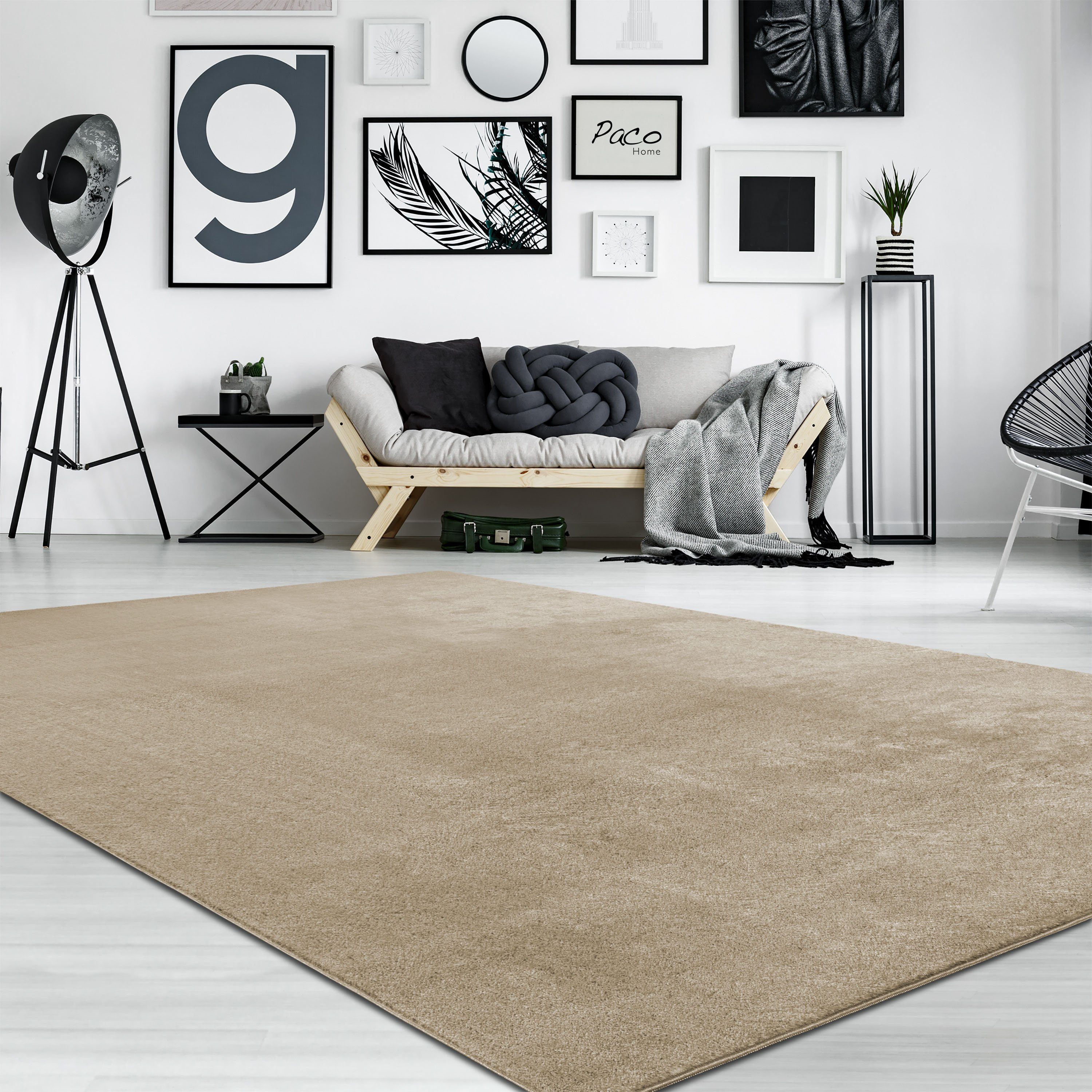 Teppich »Cadiz 630«, Paco Home, rechteckig, Höhe 18 mm, Kurzflor, Uni-Farben,  besonders weich, ideal im Wohnzimmer & Schlafzimmer online kaufen | OTTO