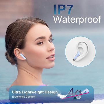 Wasart Bluetooth 5.3 mit 40H Tiefer Bass, 2024 Neue Kabellose In-Ear-Kopfhörer (Kabellos und komfortabel: Genießen Sie klangvolle Freiheit mit sicherem Halt.", mit ENC Noise Cancelling Mic, IP7 Wasserdicht Earbuds Ohrhörer, USB-C)