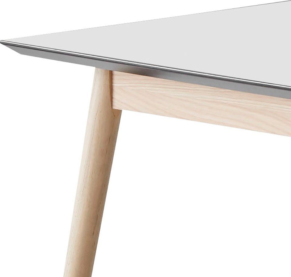 2 Weiß Massivholz, MDF, Hammel Meza Tischplatte aus by bootsförmige Einlegeplatten Furniture Gestell Hammel, Esstisch