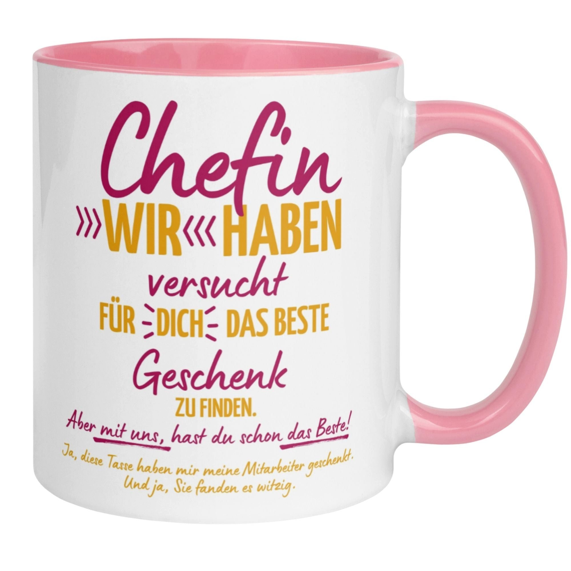 Momentals Tasse Chefin Geschenk „Wir haben versucht das beste Geschenk zu finden“, Gratis Versand · Links-&Rechtshänder · Spülmaschinenfest