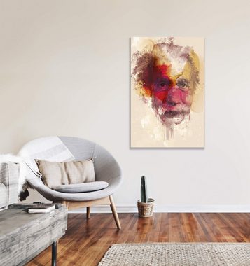 Sinus Art Leinwandbild Albert Einstein Porträt Abstrakt Kunst Wissenschaftler Genie Nobelpreisträger 60x90cm Leinwandbild