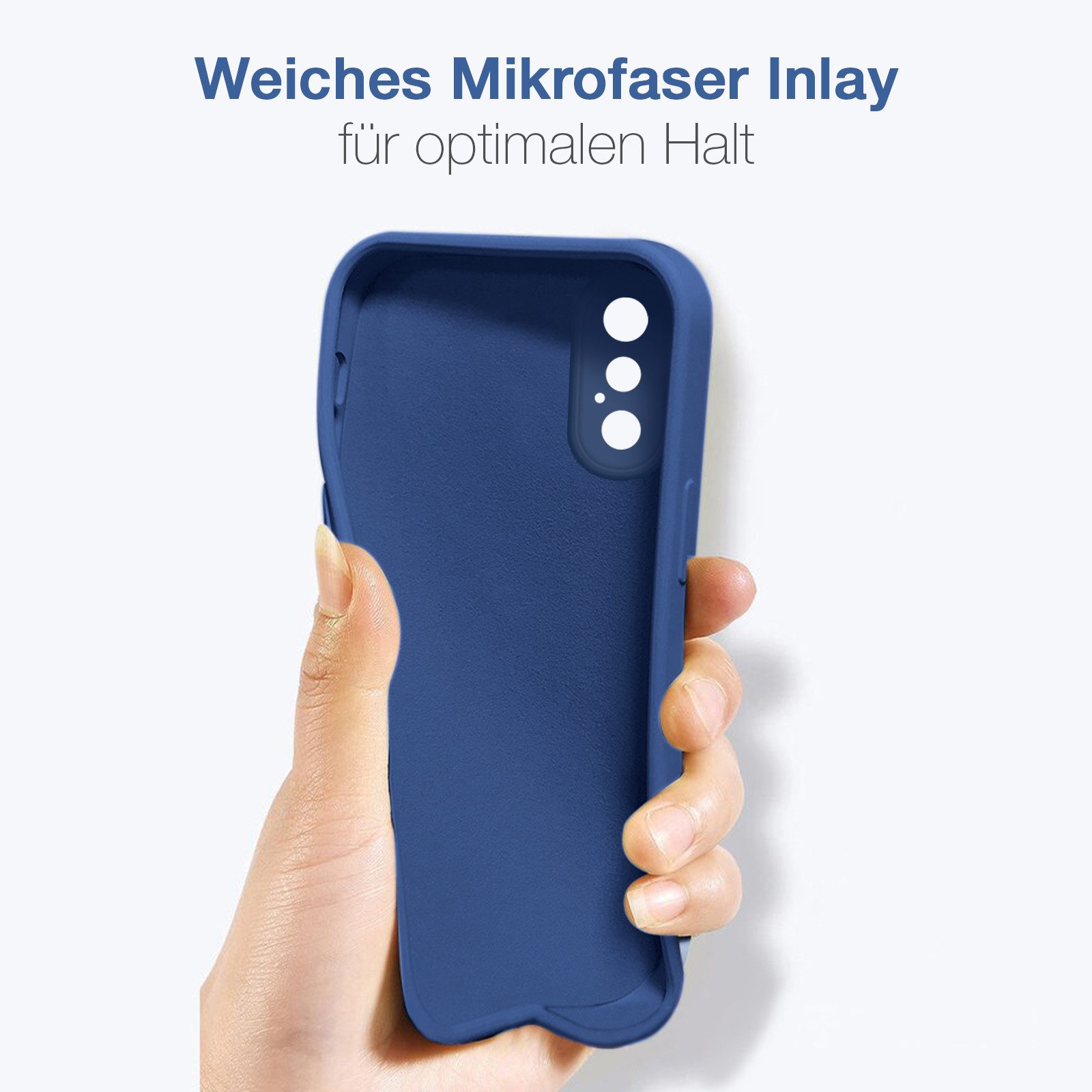 Tec-Expert Handyhülle SoftGrip Cover Hülle für Apple iPhone X, Handy Case Bumper integrierter Kameraschutz flexibel