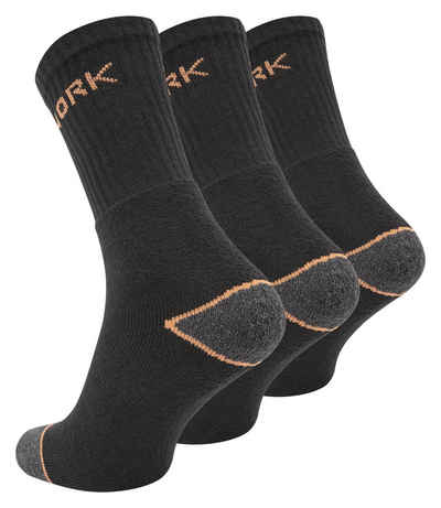 Paolo Renzo Arbeitssocken (3-Paar) - Robuste Atmungsaktive Herren Work Socks mit verstärkter Ferse und Spitze - Berufssocken - Work Socken, für Arbeits- und Trekkingschuhe geeignet