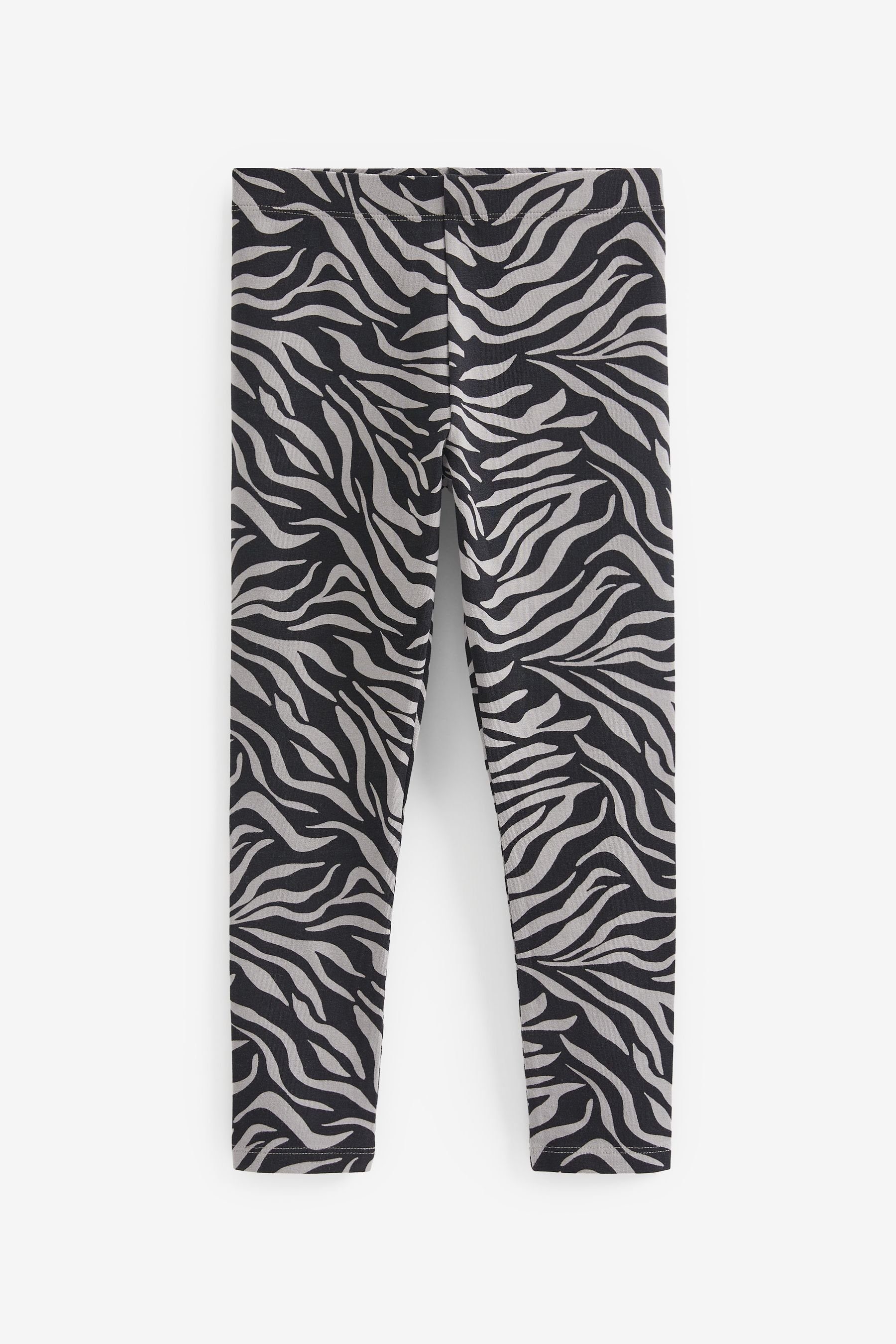 Animal Leggings Neutral/ Next Zebra Black/ Print Leggings, Print/ 5er-Pack (5-tlg) Grey/