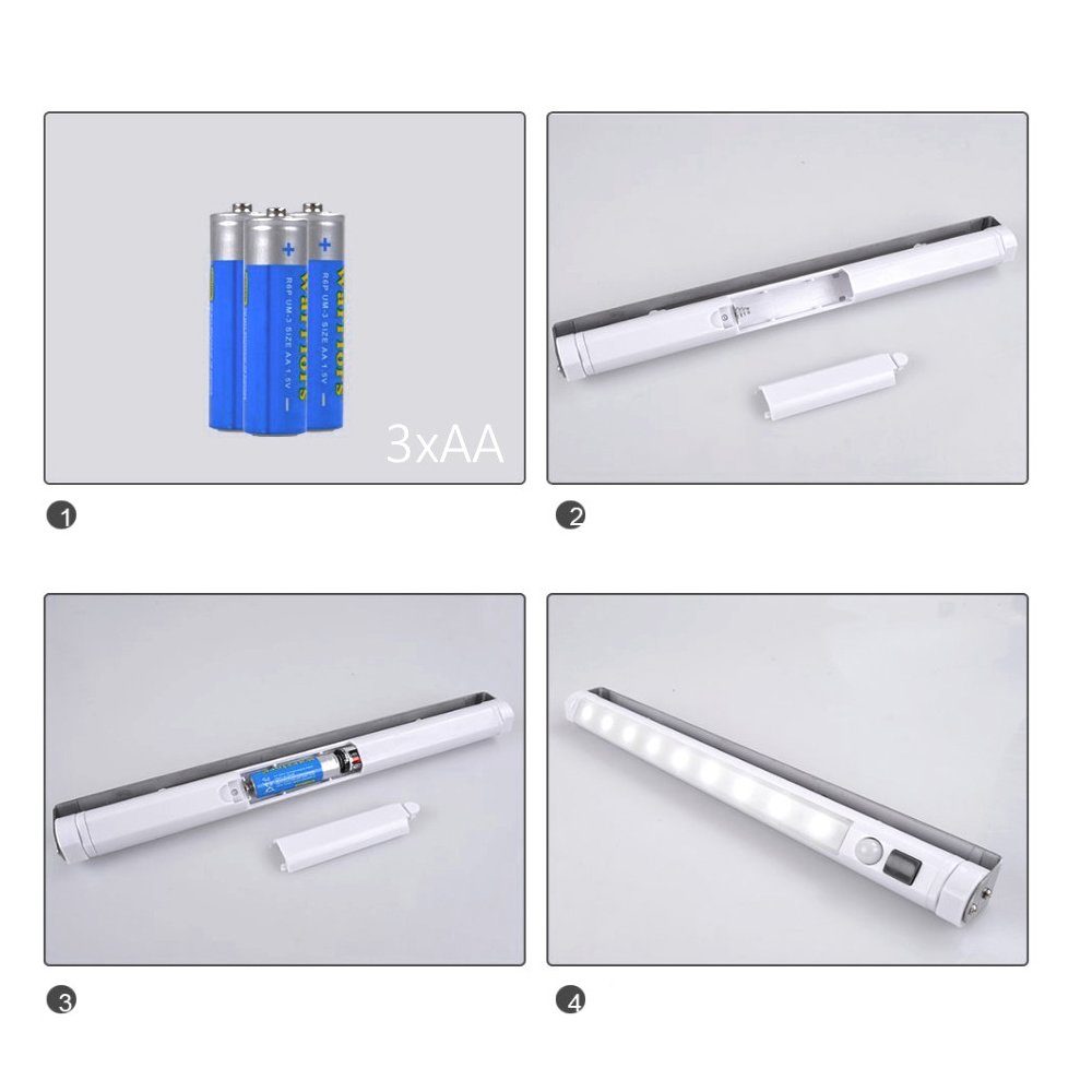 Maclean LED Lichtleiste MCE166, 9 LED SMD (Surface-Mounted Device), Lichtleiste mit Bewegungsmelder