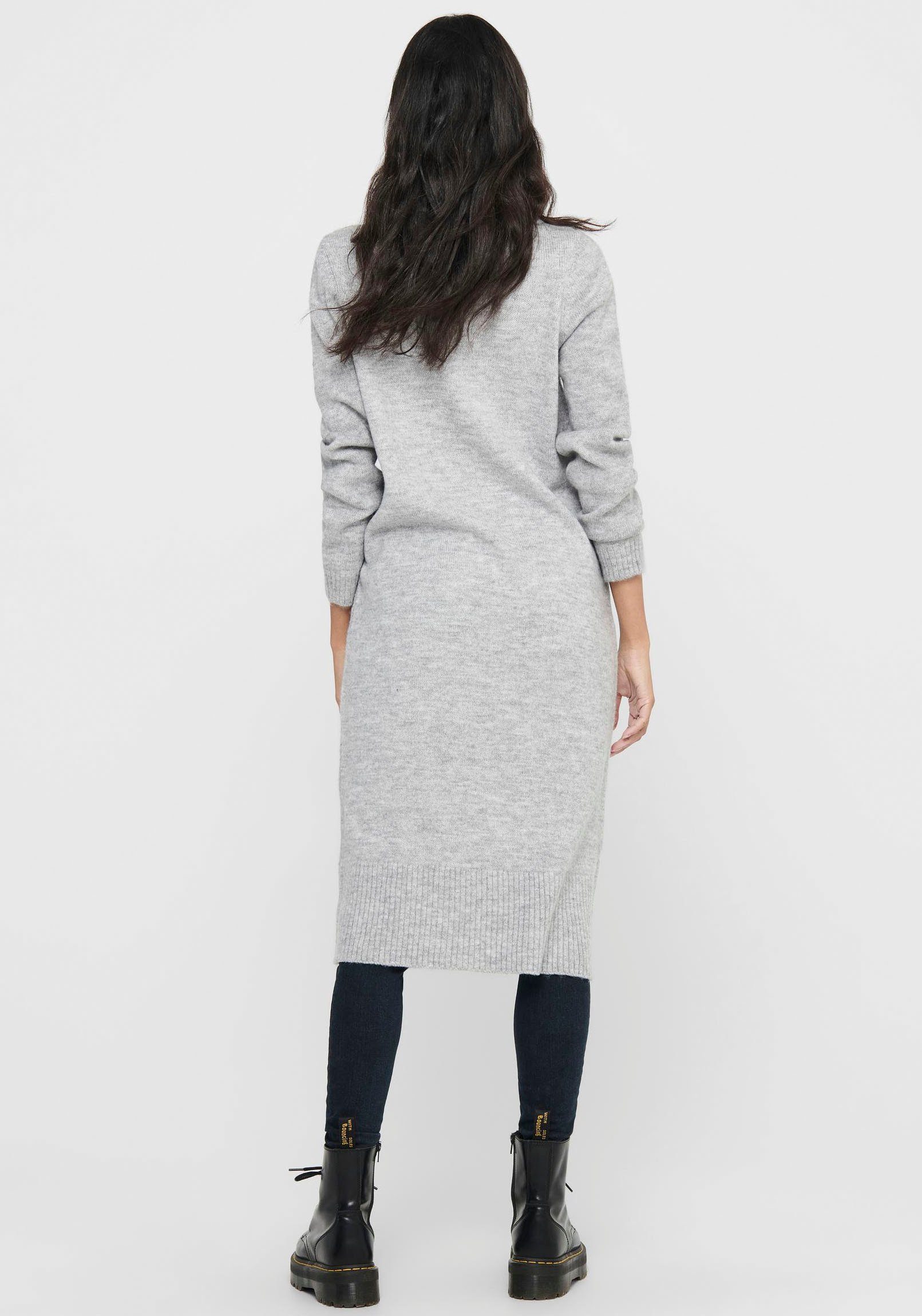 ONLY Strickkleid grey L/S ROLL NECK light melange ONLBRANDIE DRESS