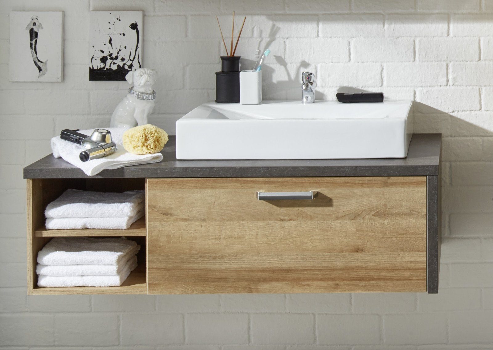 trendteam Waschbeckenunterschrank Bay Breite 123 cm