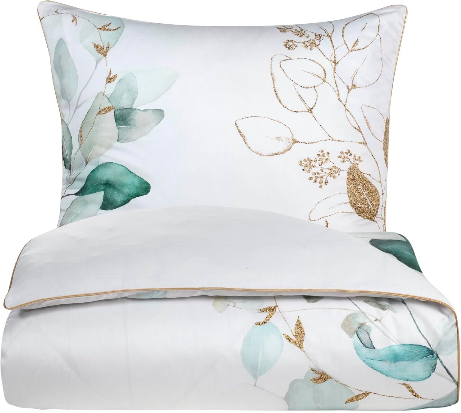 Aymando Bettwäsche Leaf Green, 100% Baumwolle günstig online kaufen