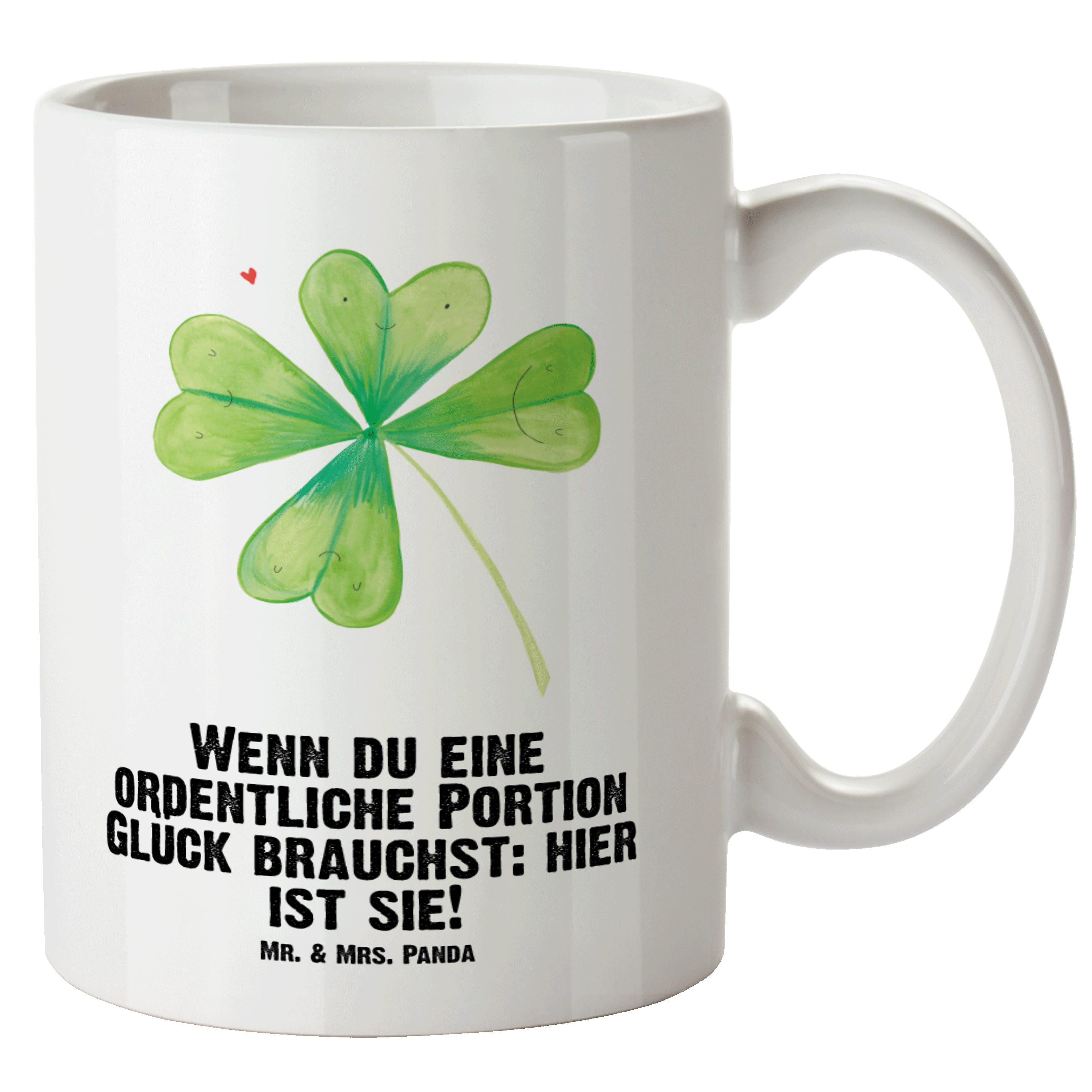 - Pflanzen, Tasse XL Weiß Mr. XL Teetasse, Kleeblatt - Bech, Tasse, & Geschenk, Mrs. Keramik XL Panda Tasse XL