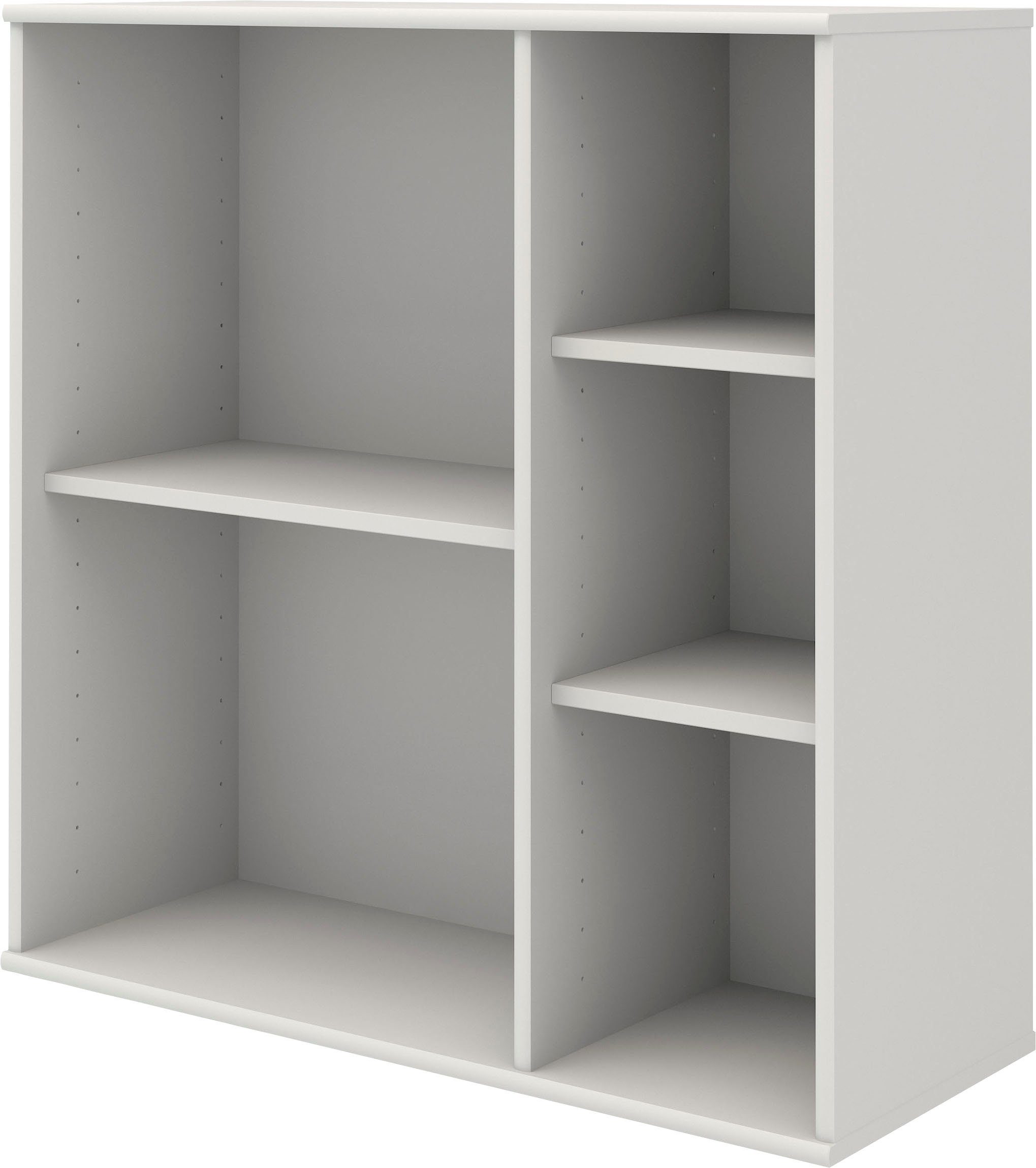 Hammel Furniture Bücherregal | Wandregal, Mistral Wandmontage/Freistehend, B:69 cm. Designmöbel 028, T:27 Hängeregal, cm, Kubus 1-tlg., Hochwertig anpassungsbar Weiss Weiss