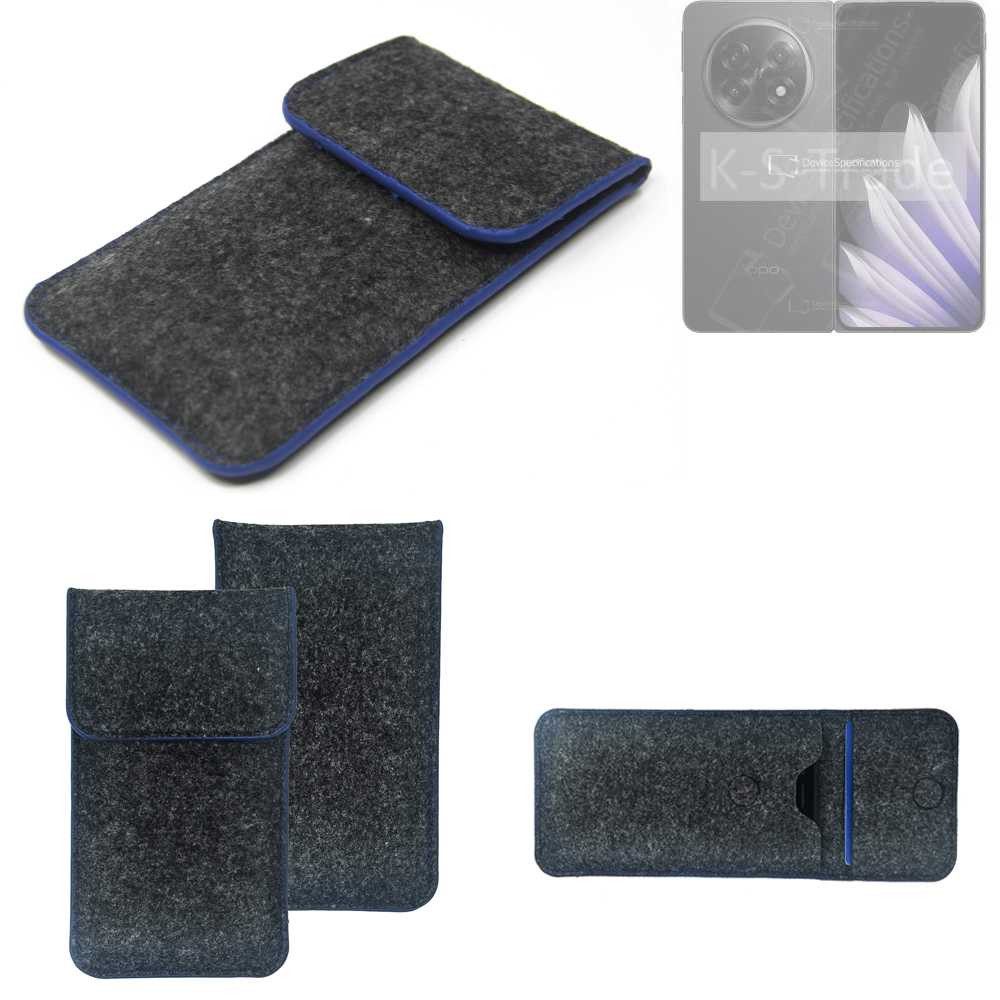 K-S-Trade Handyhülle für Oppo Find N5 CPH2671, Handy-Hülle Schutz-Hülle Filztasche Pouch Tasche Case Sleeve