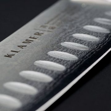 KLAMER Damastmesser KLAMER Premium Santoku Damastmesser echter japanischer Stahl 18 cm Ko…