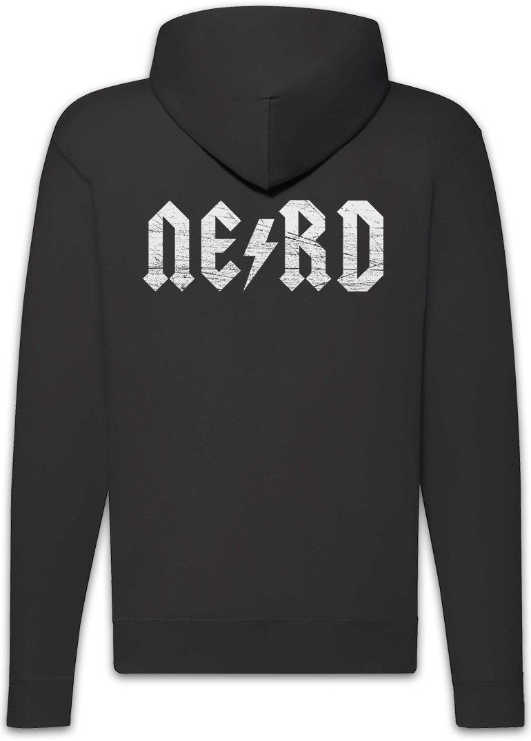 Urban Backwoods Sweatjacke Nerd Lightning Zipper Hoodie Logo Gitarre Rock Legend Logo AC/DC Metal (1-tlg) Guitar Player Band Symbol