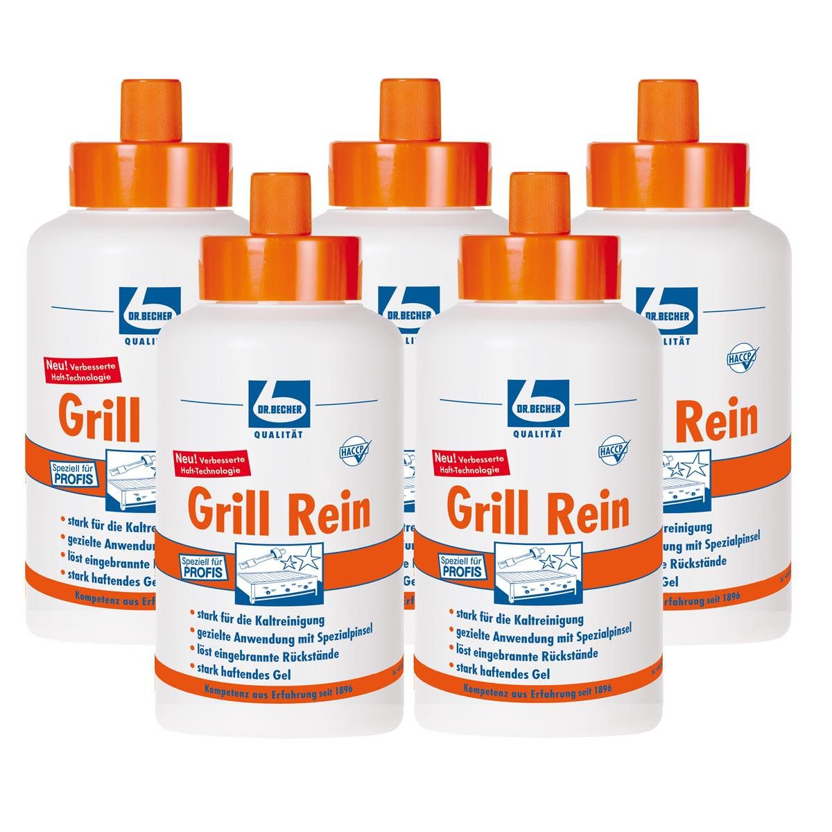 Dr. Becher Dr. Becher Grill Rein für Grills, Fritteusen, Backofen 1L (5er Pack) Spezialwaschmittel