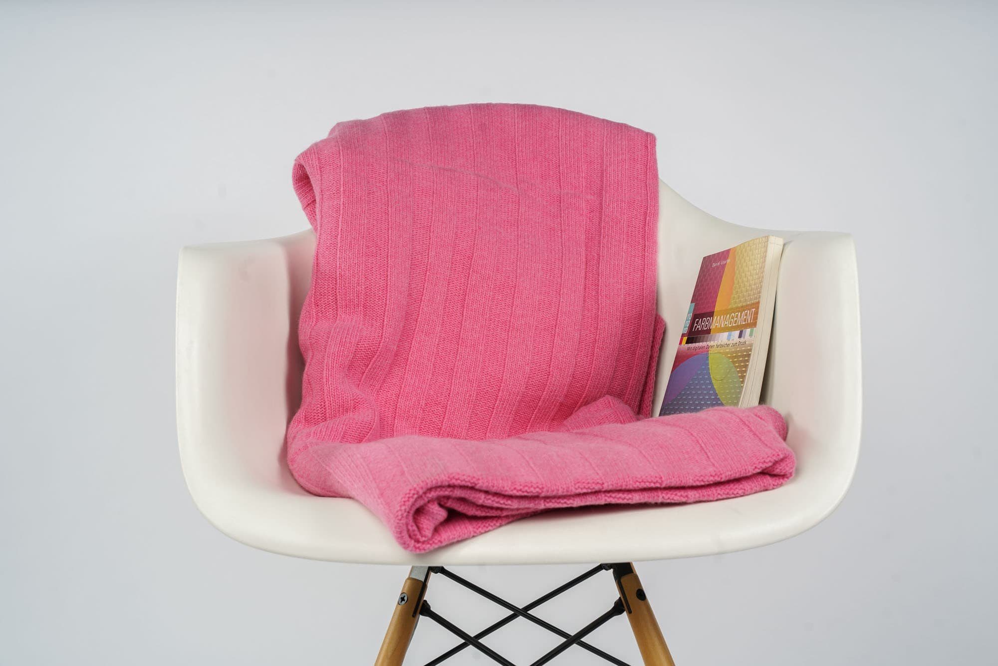 Wohndecke Estoril Schurwolle, Decken aus Ritter Strickdecke Pink