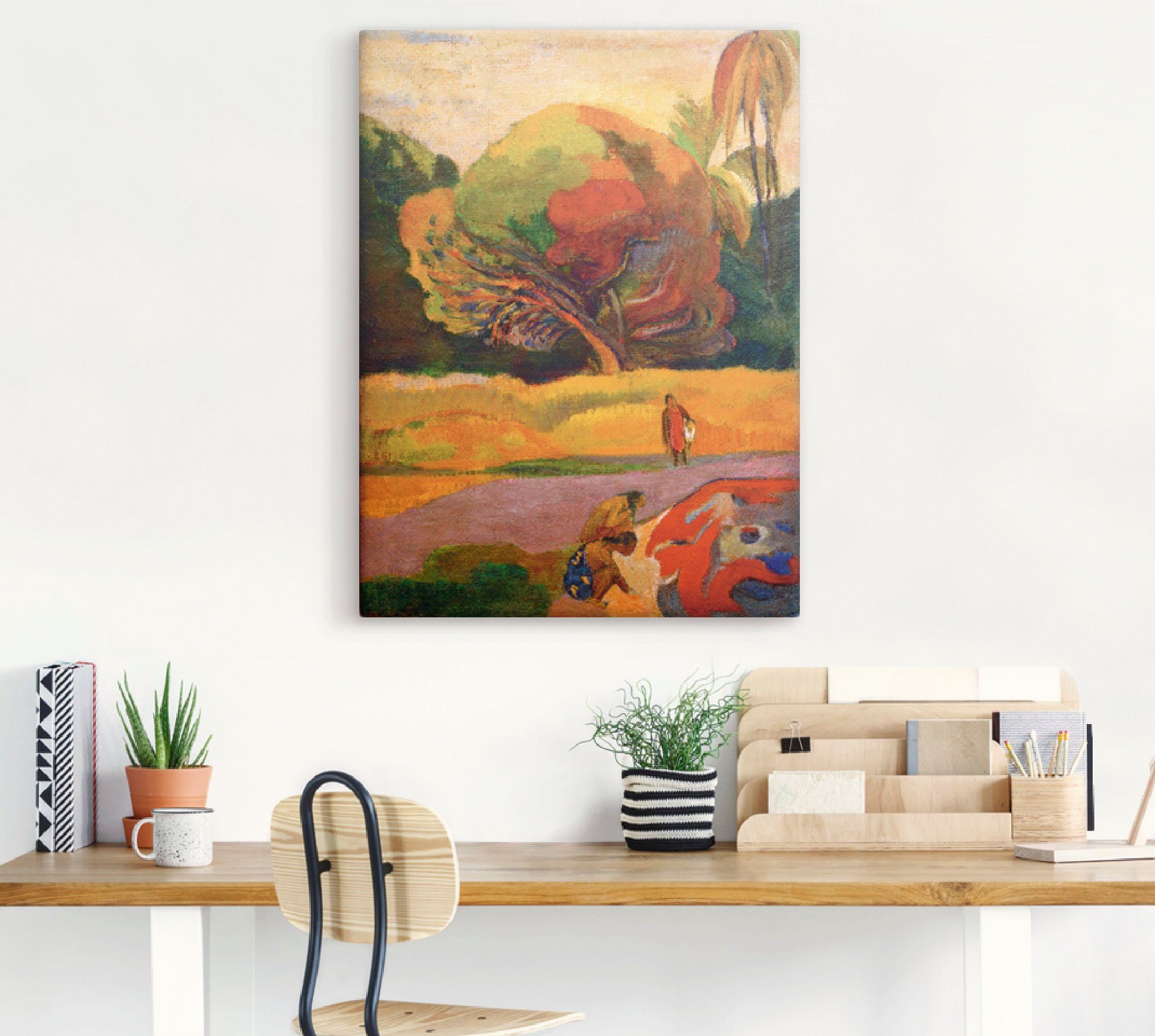 Artland Leinwandbild Paul Gauguin Frauen am Fluß, Wiesen & Bäume (1 St), auf Holzrahmen gespannt