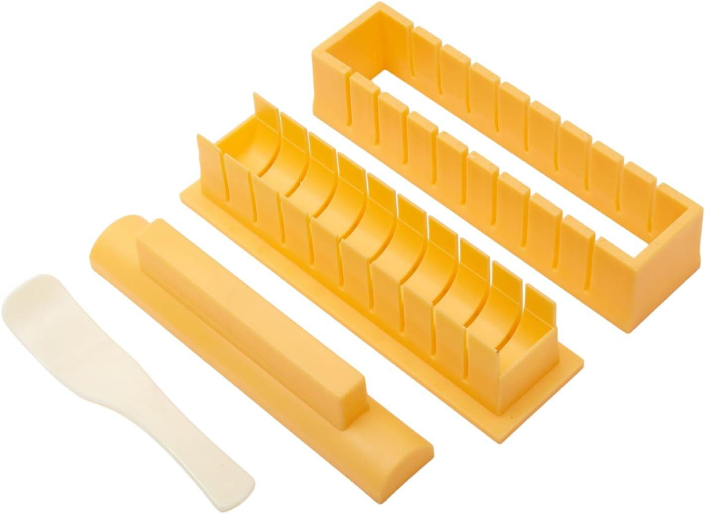 FELIXLEO Sushi-Roller xianshi 4er Set Sushi Maker für Anfänger zu Hause Gelb