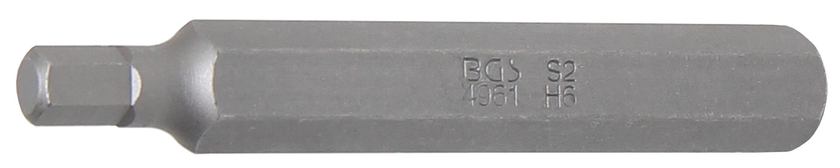 BGS technic Sechskant-Bit Innensechskant Länge 6 mm mm, Außensechskant 75 mm (3/8), Antrieb 10 Bit