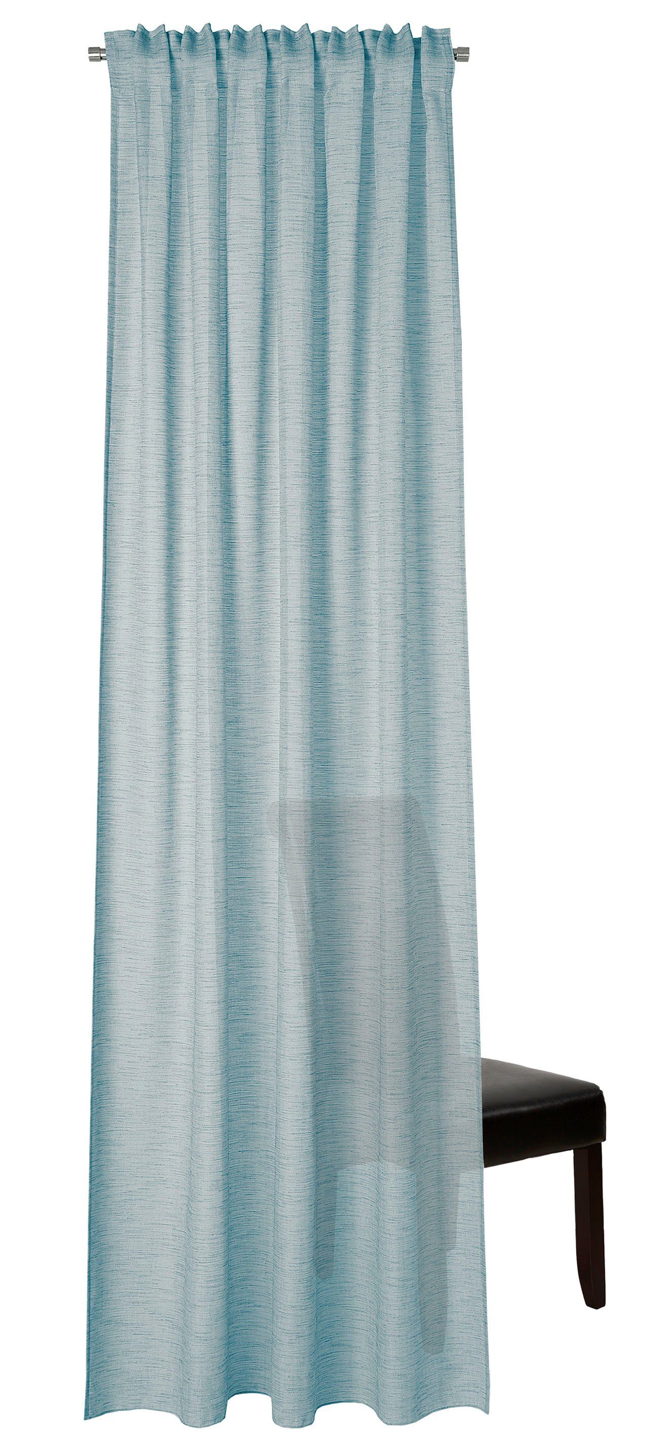 for St), verdeckten (1 Vorhang eisblau halbtransparent, Schlaufen Jacquard, Schal Schlaufen you!, mit Biella, verdeckte Neutex 245x142, HxB: