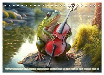 CALVENDO Wandkalender Frosch Konzert (Tischkalender 2024 DIN A5 quer)