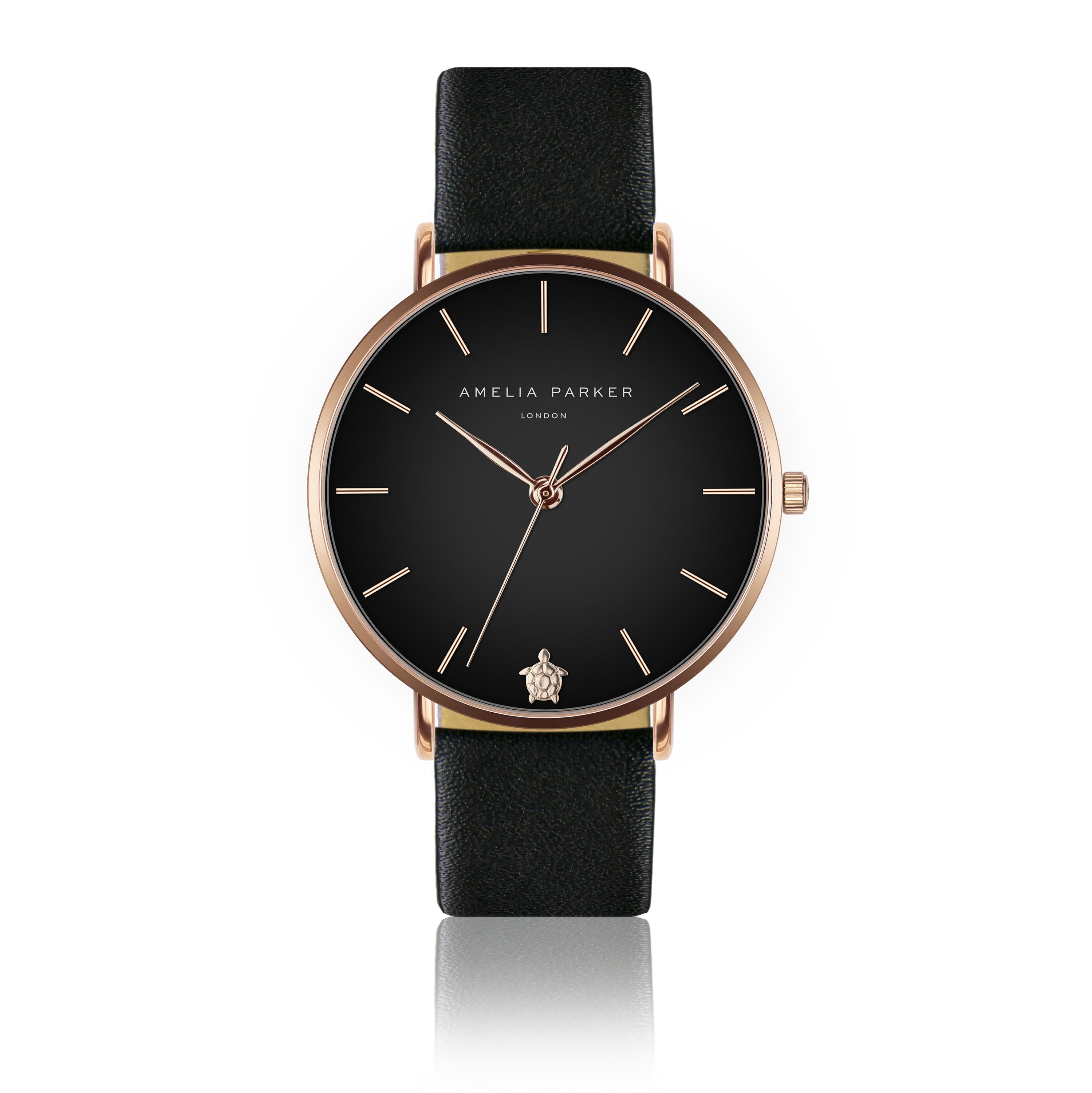 Quarzuhr AA3-S028R Midnight Moon Black Leather