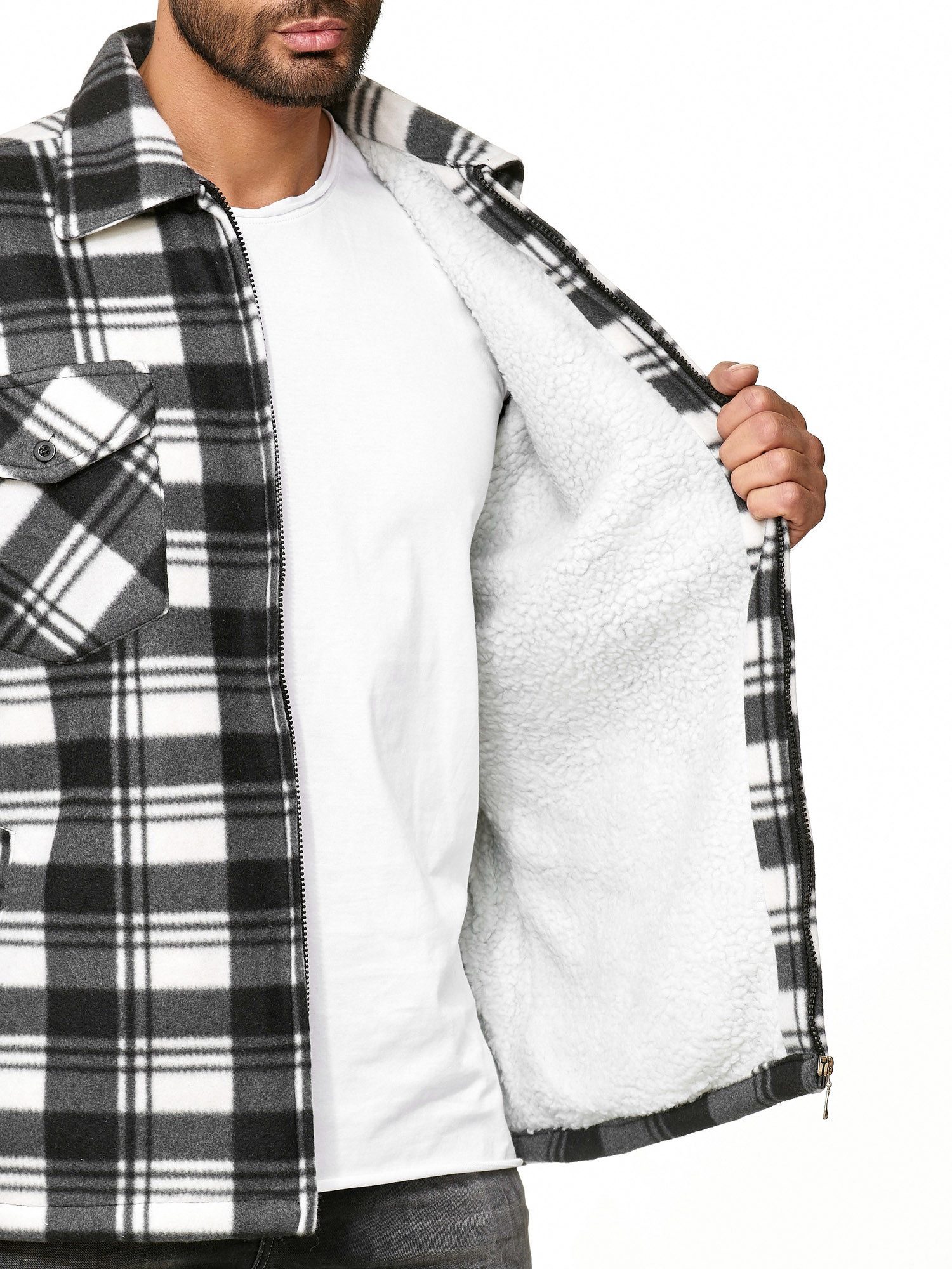 Egomaxx Blouson Thermohemd Holzfäller Gefütterte Kariert Flanell (1-St) günstig online kaufen