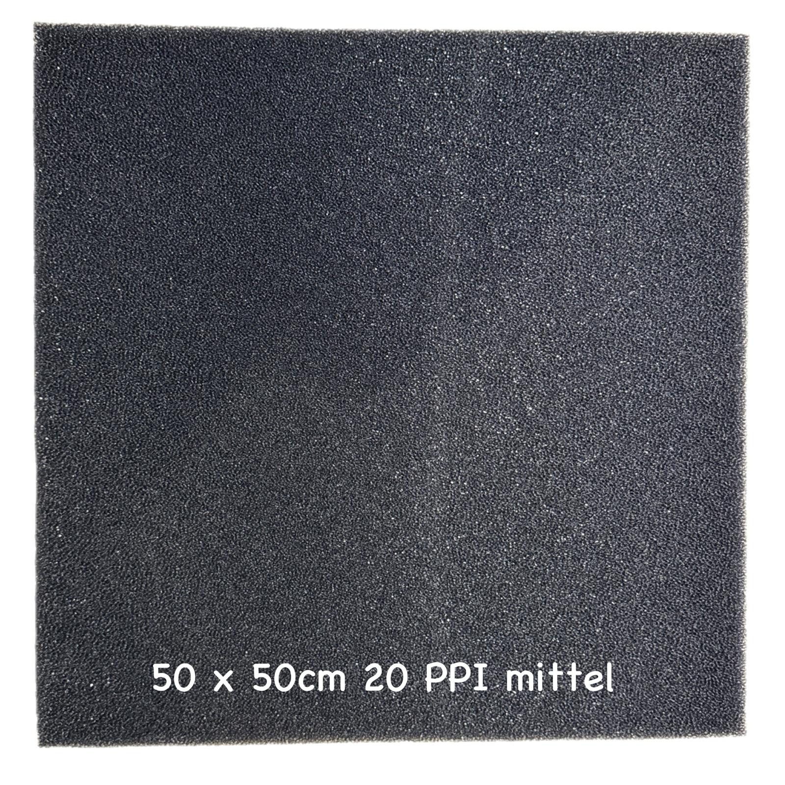 Koi Herdecke Aquariumfilter KH Mittel Aquarium Filterschaum schwarz 20 PPI 50x50x5cm Filtermatte