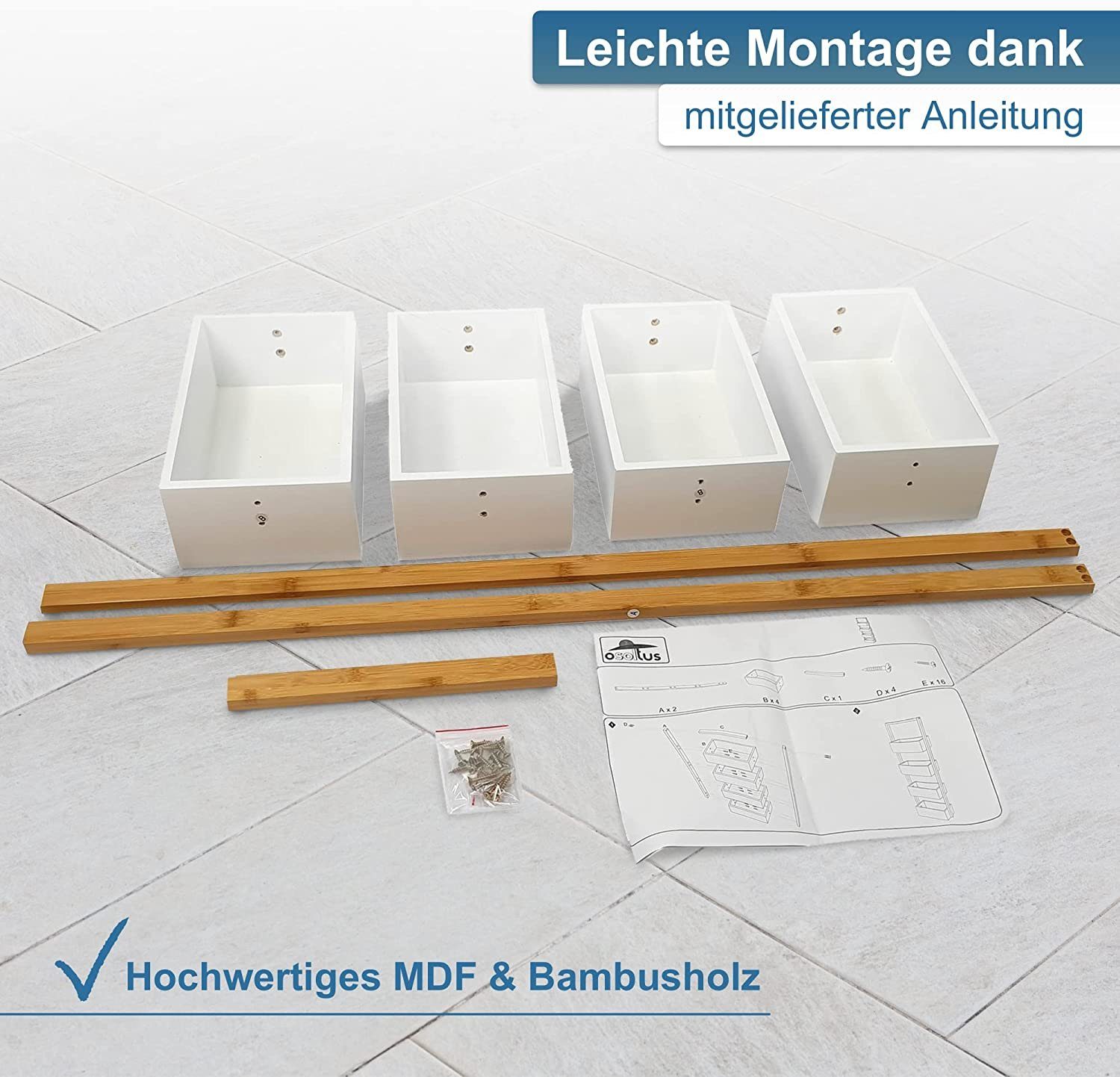 osoltus Badregal osoltus Badregal Korbregal Veile aus Bambus und weiß lacki günstig online kaufen