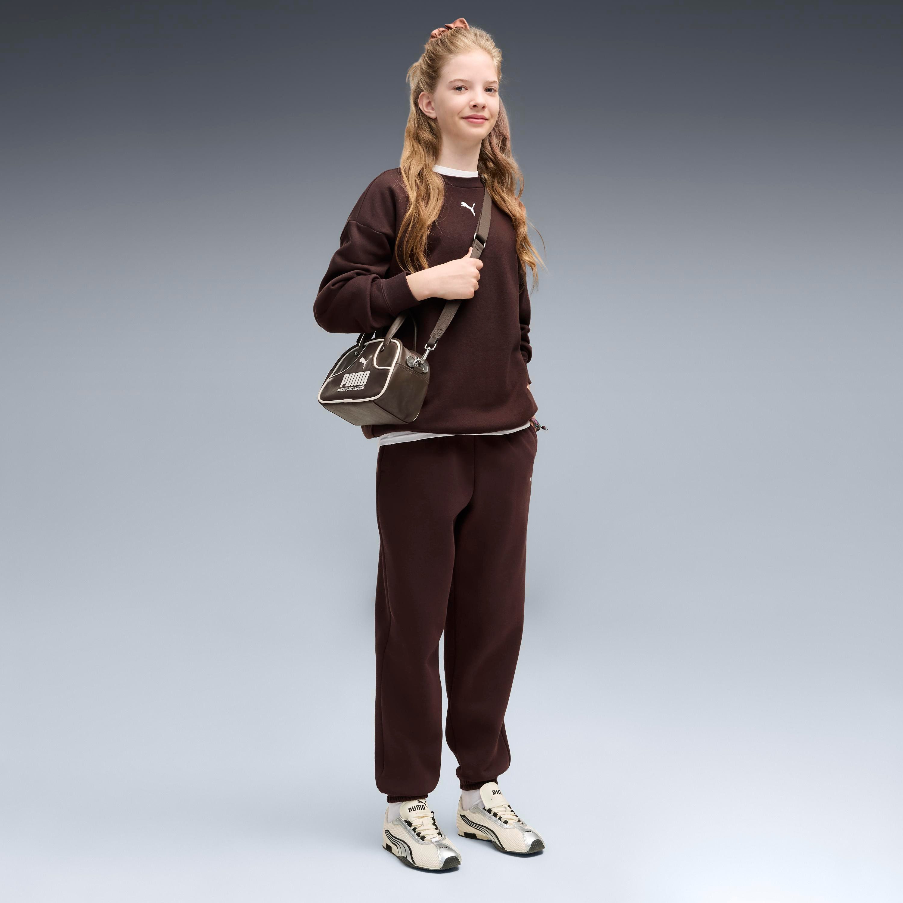 PUMA Trainingsanzug LOUNGEWEAR OVERSIZED SWEAT SUIT FL G (2-tlg), mit elastischem Bund, mit gerippten Bündchen, mit Seitentaschen