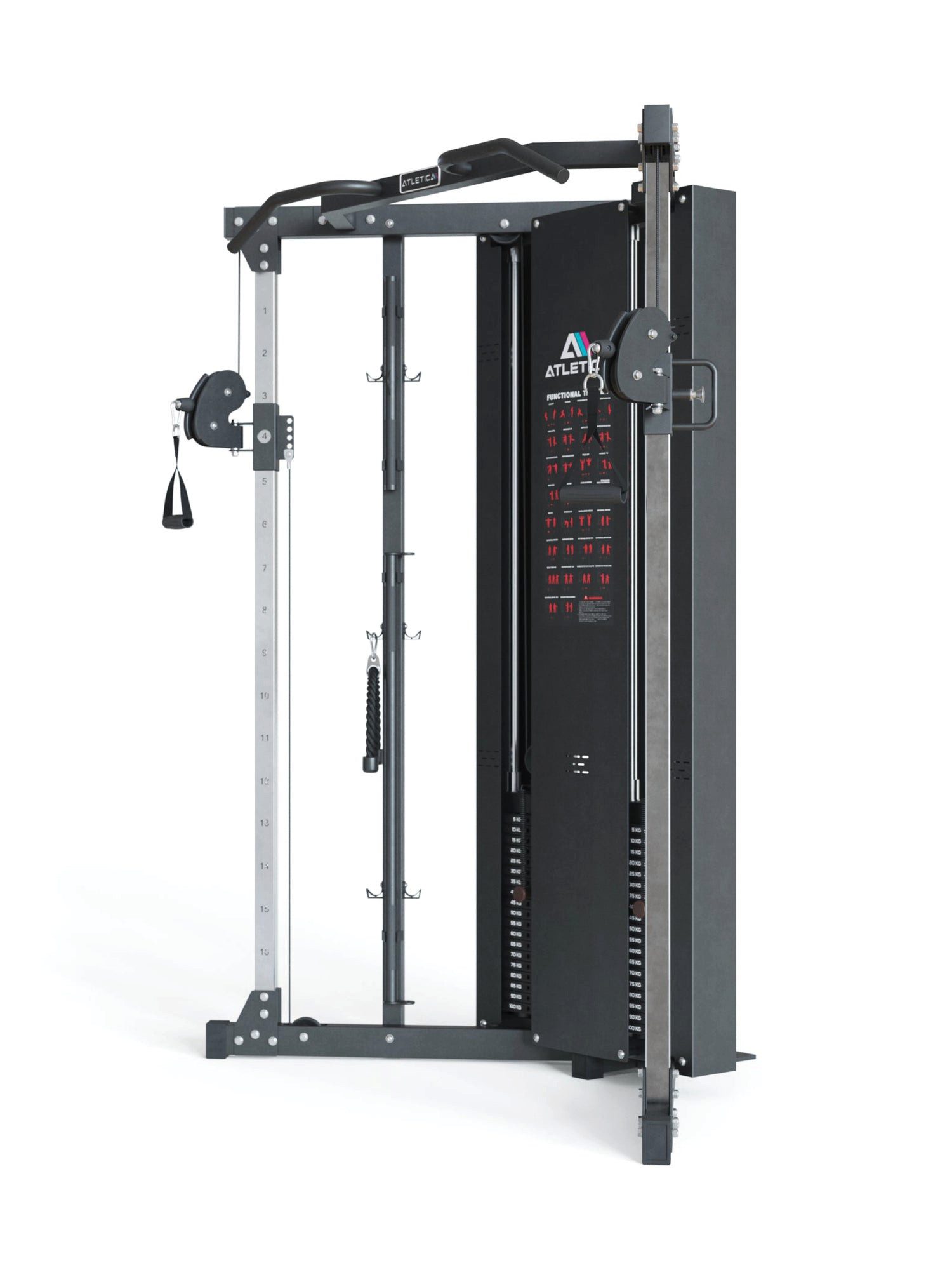 ATLETICA Kraftstation X-Five, Kabelzug Station, 2 Höhen, 180kg Steckgewichte