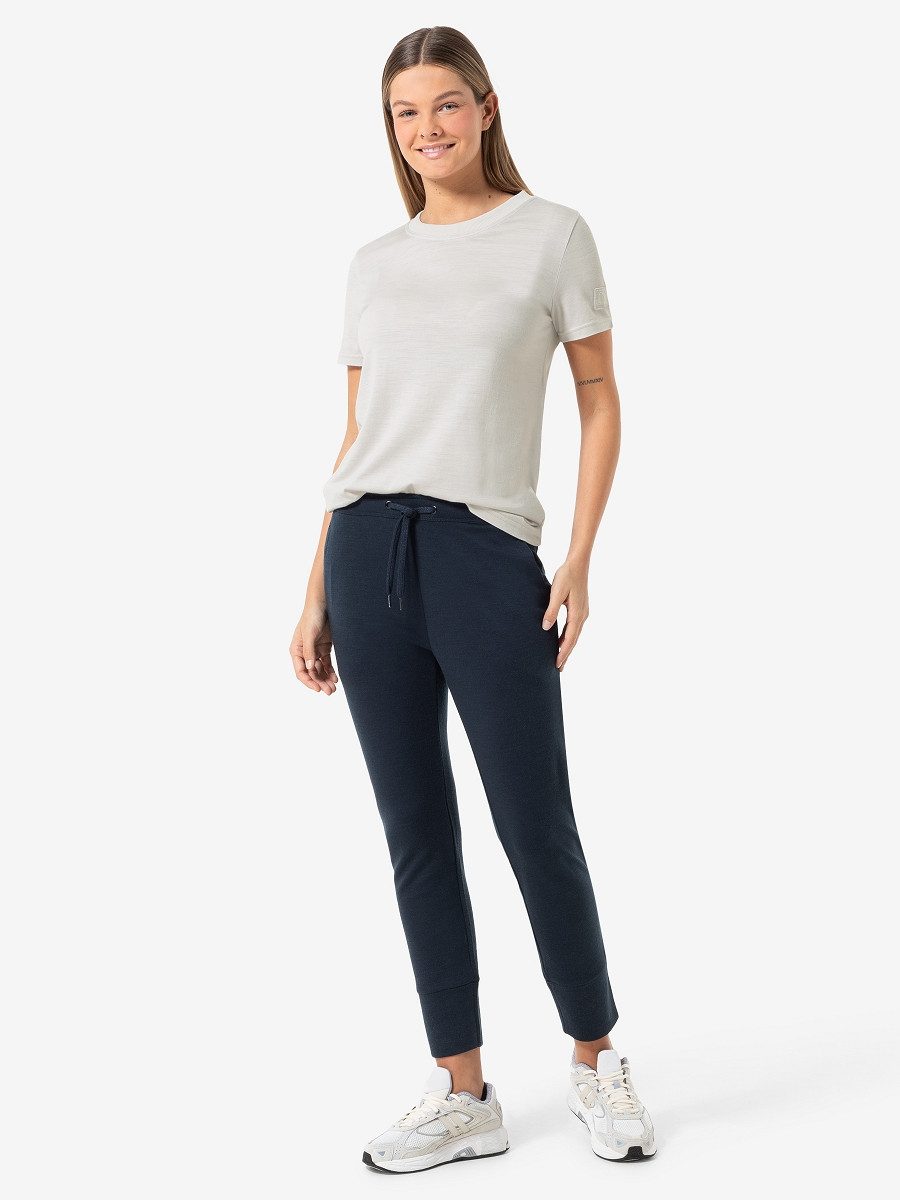 SUPER.NATURAL T-Shirt für Damen, nachhaltig, Merino CASUAL RIB BIO J TEE casual, gerippter Kragen