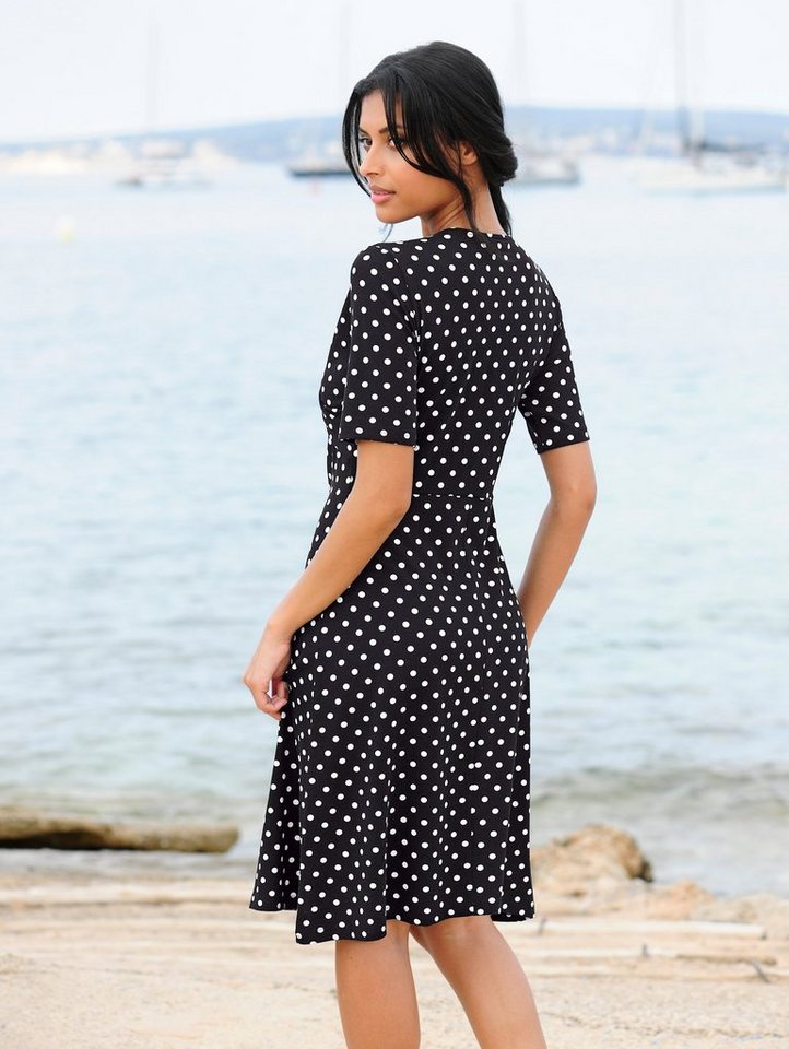 Alba Moda Strandkleid mit Drapierung in schwarz