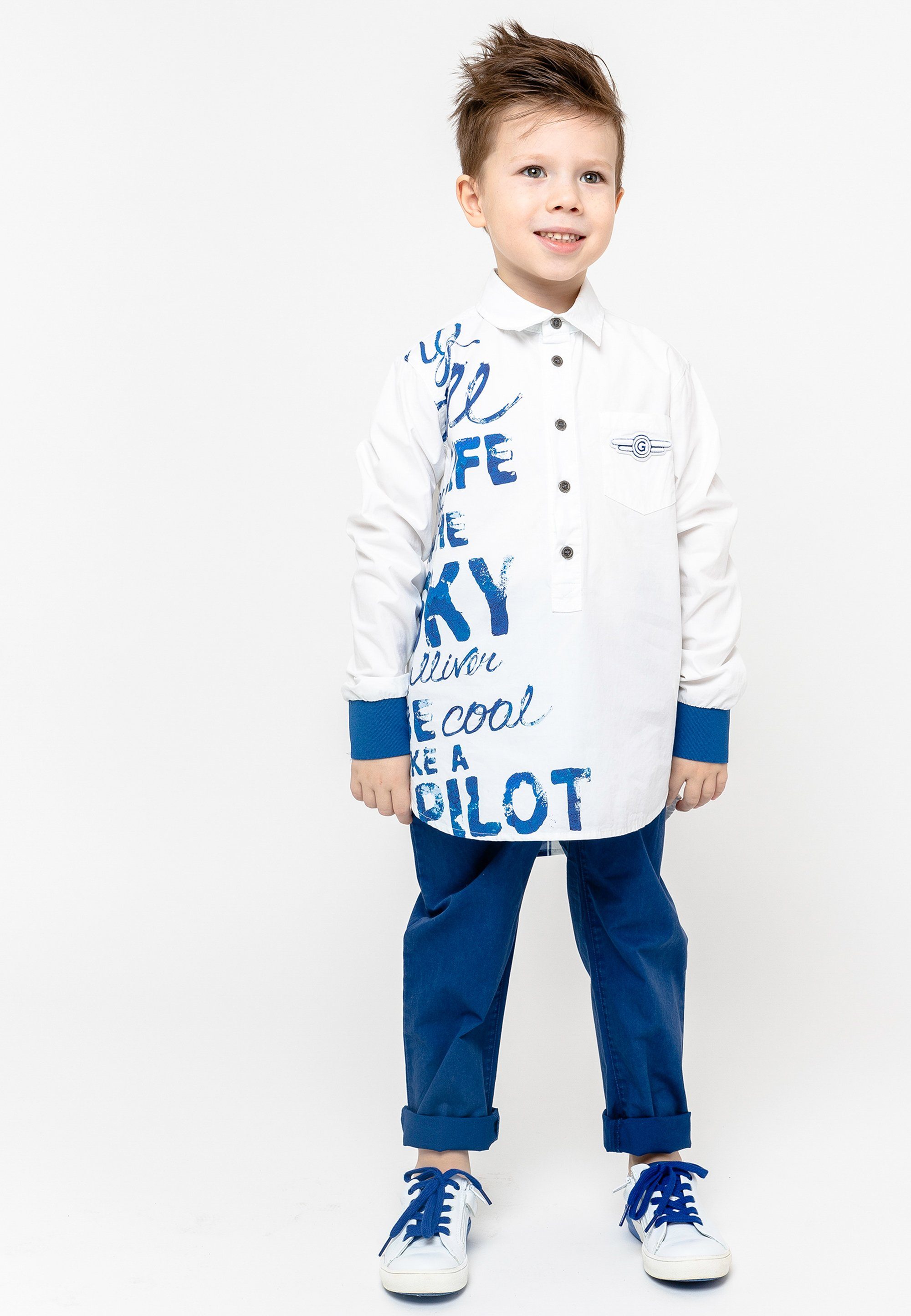 Gulliver Langarmhemd mit trendigen Kontrast-Elementen, Lange Ärmel mit  Manschetten in passender Farbe | Hemden