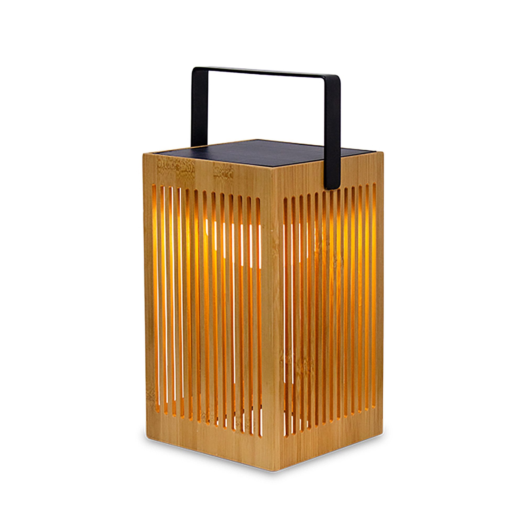 Gartenleuchte LED-Lichterkette oder Solar-Laterne aus Bambus, Okinawa
