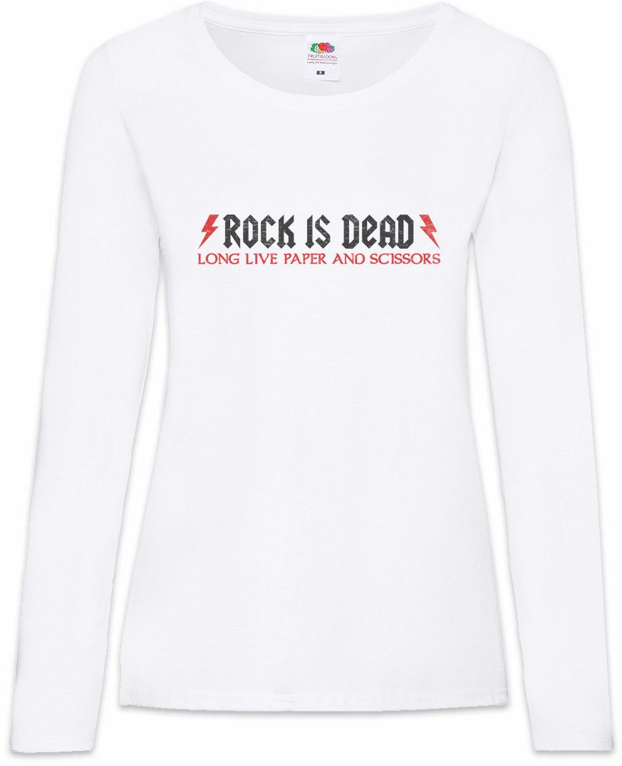 Urban Backwoods Langarmshirt Rock Is Dead Long Live I Damen Langarmshirt And Roll Punk Music (1-tlg) Musician Band Metal Guitar