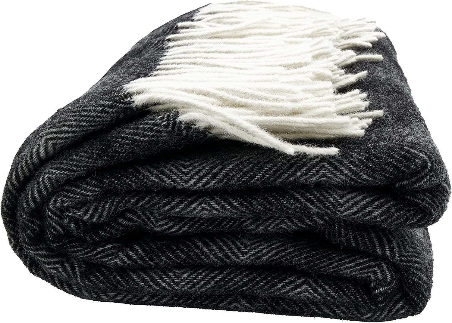 Wolldecke Fair De Luxe Wolldecke 100% Wolle, Plaid/Wohndecke, Anthrazit, He günstig online kaufen