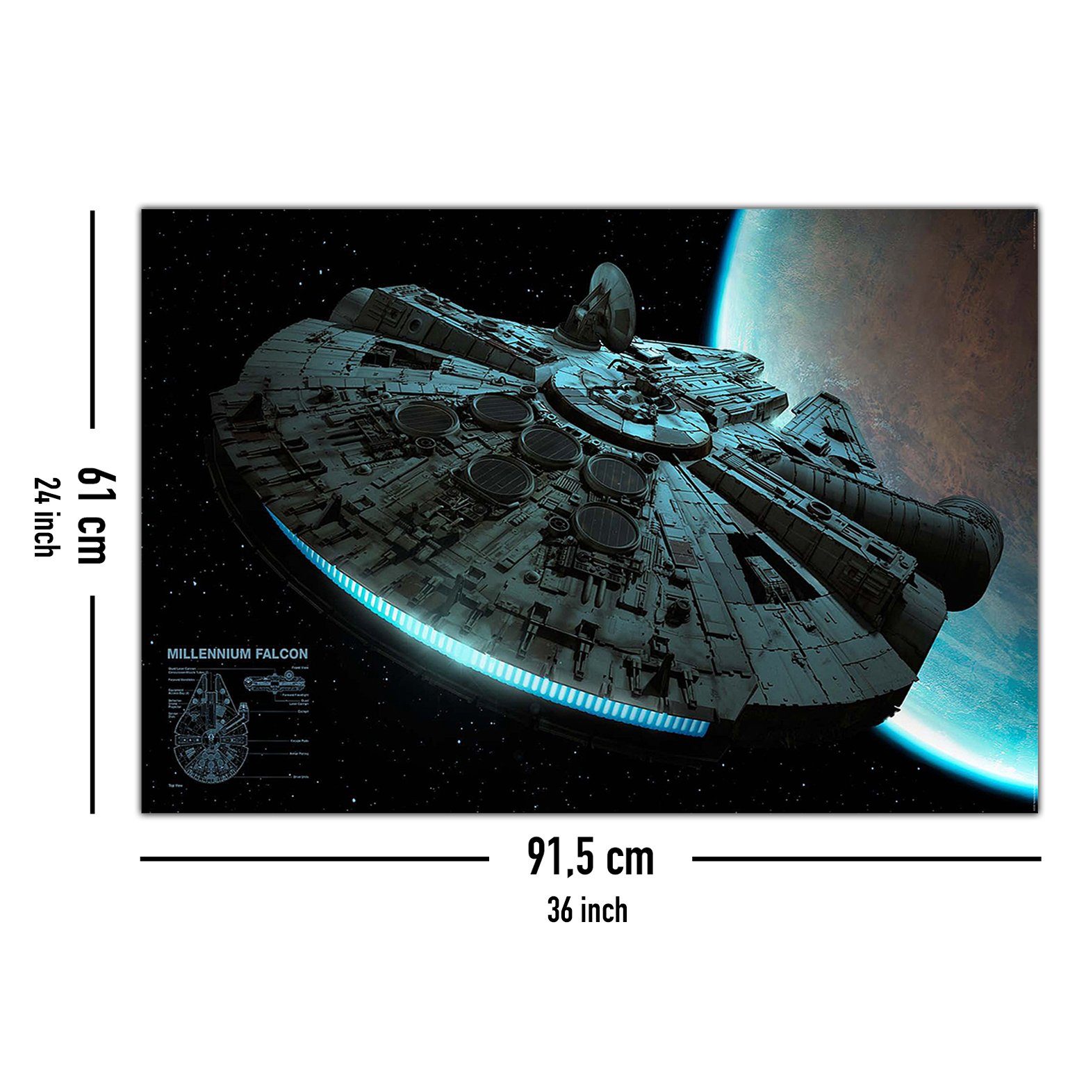 Star Wars Poster Star Wars Poster Millennium Falcon 91,5 x 61 cm