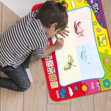 Retoo Kreativset Kinder Wasser Malen Set Doodle Malmatte Stift Kinder Malen 80x60, (Set, Matte Farbige Tiere Inneren der Matte, Gebrauchsanweisung auf Deutsch), Magic Doodle Wasser